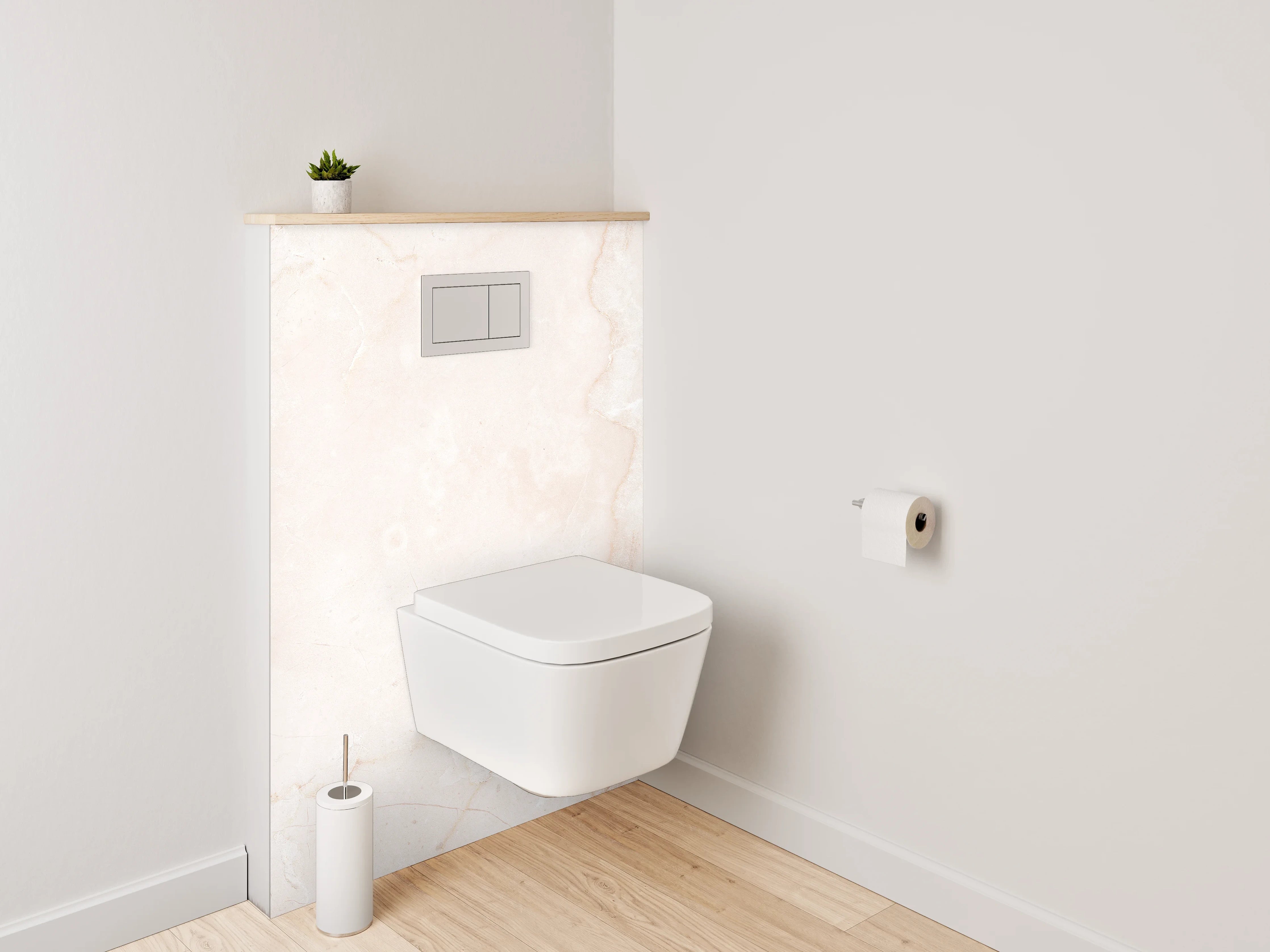 WC-Rückwand - Heller Marmor mit feiner Maserung