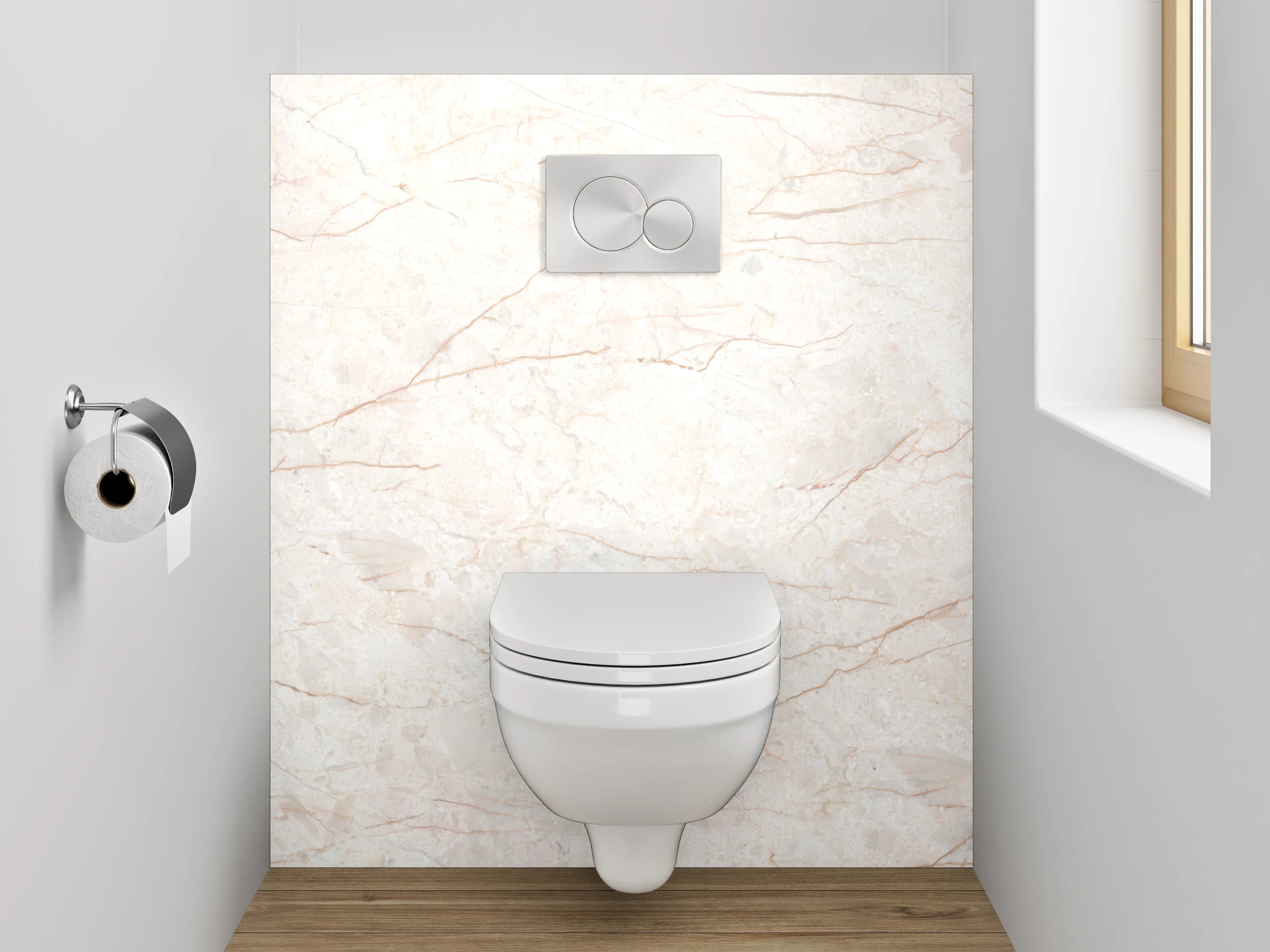 WC-Rückwand - Heller Marmorlook für moderne Räume