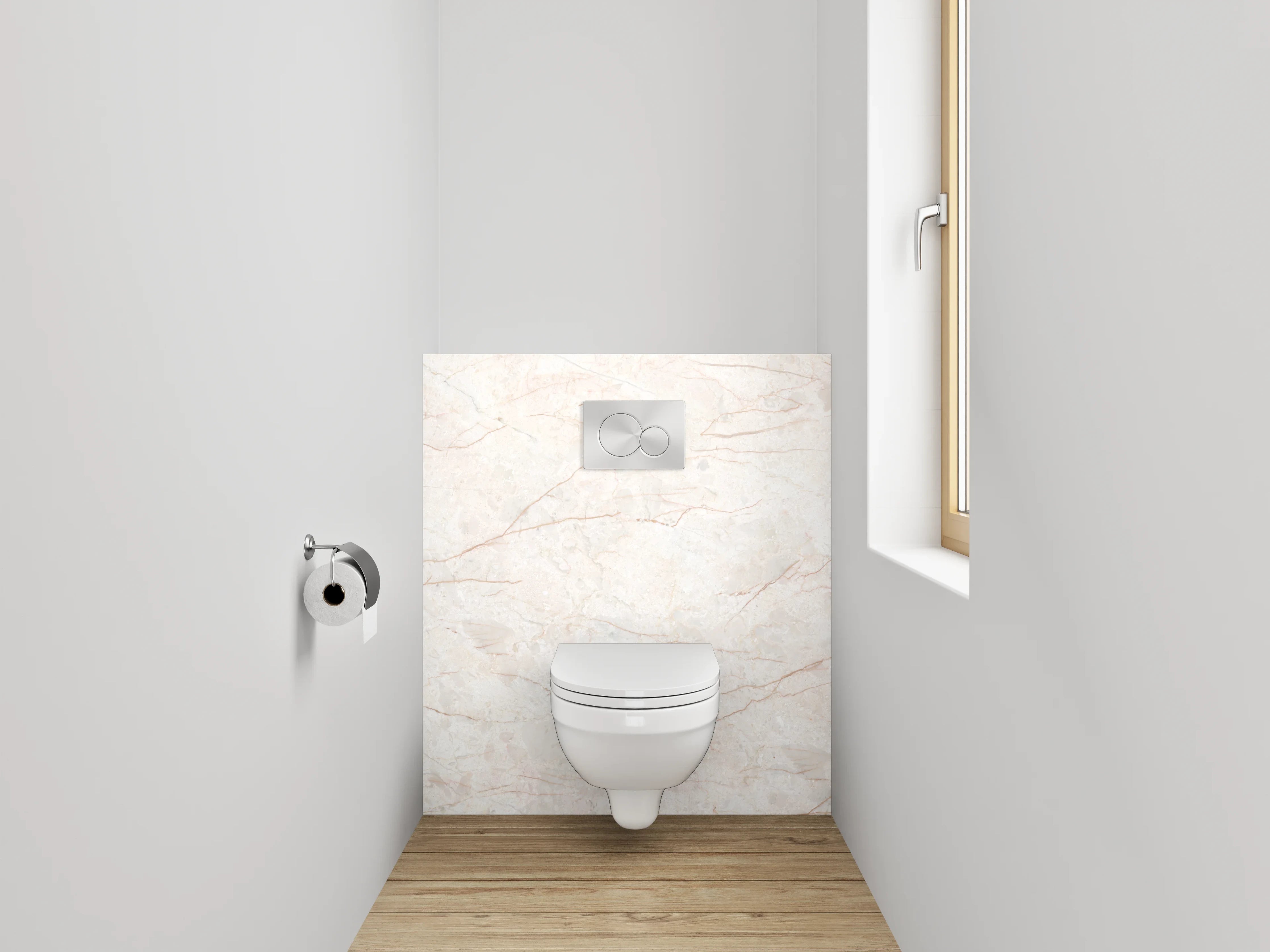 WC-Rückwand - Heller Marmorlook für moderne Räume