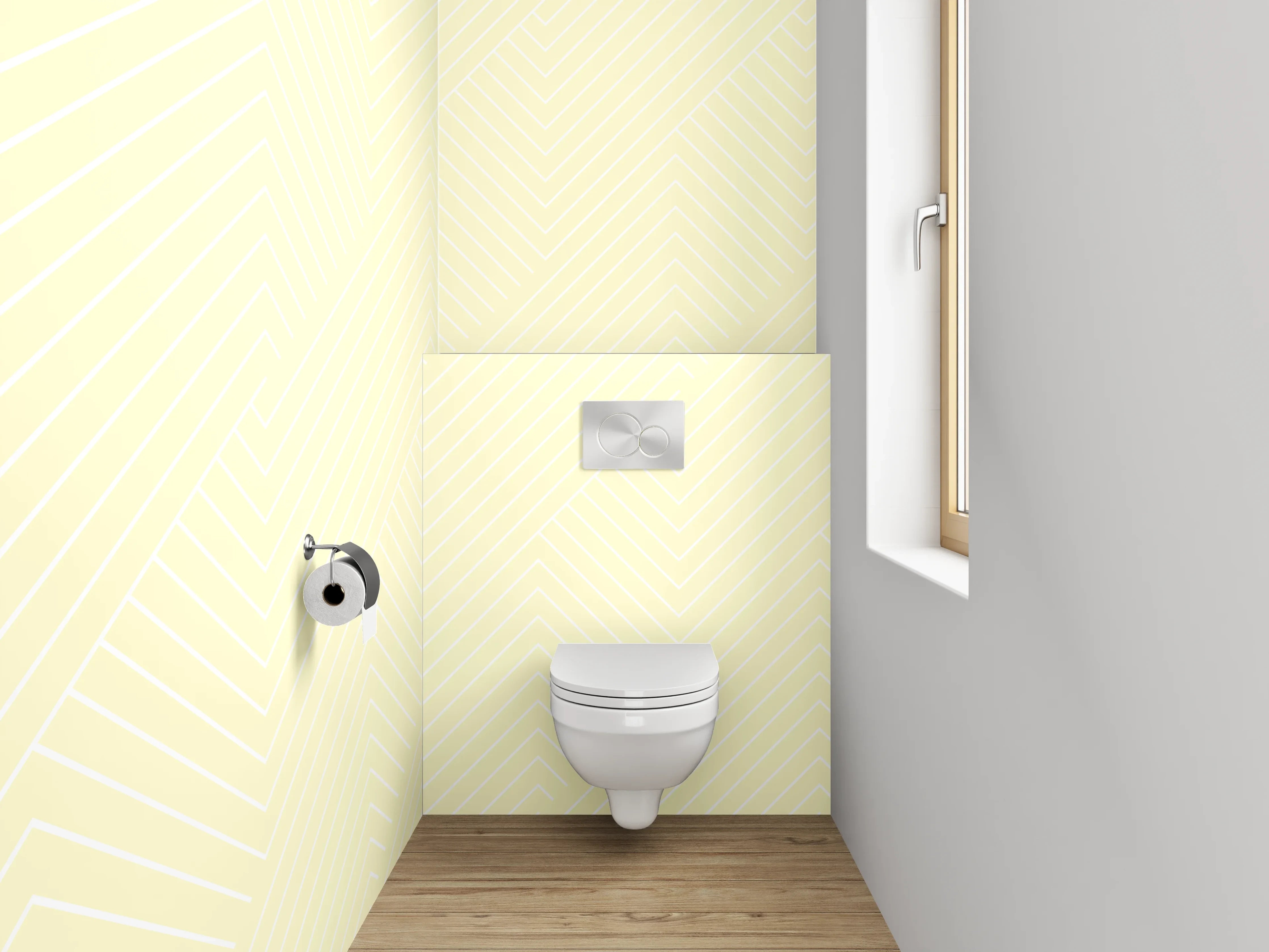 WC-Rückwand - Helles Chevron-Muster Beige