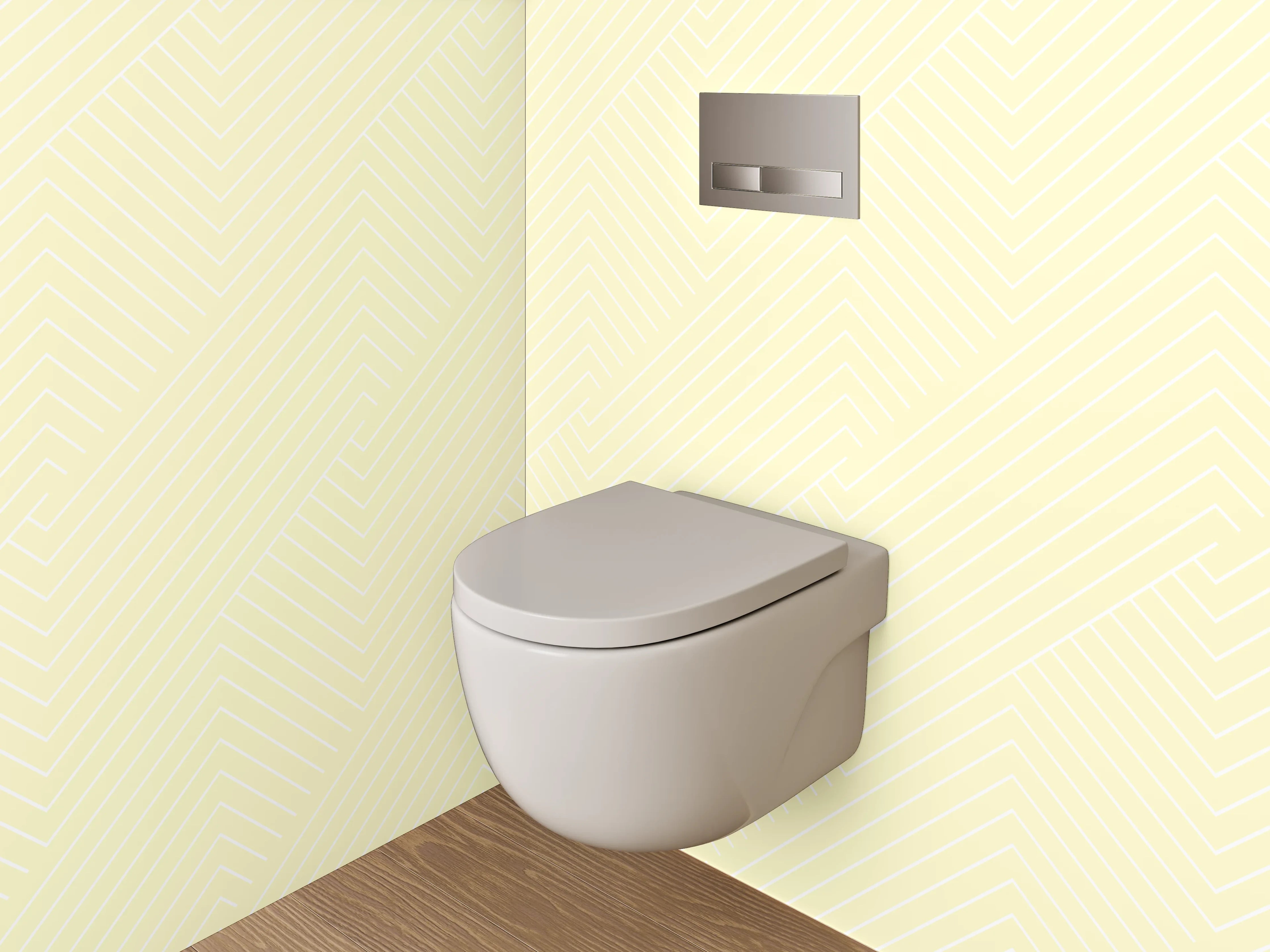 WC-Rückwand - Helles Chevron-Muster Beige