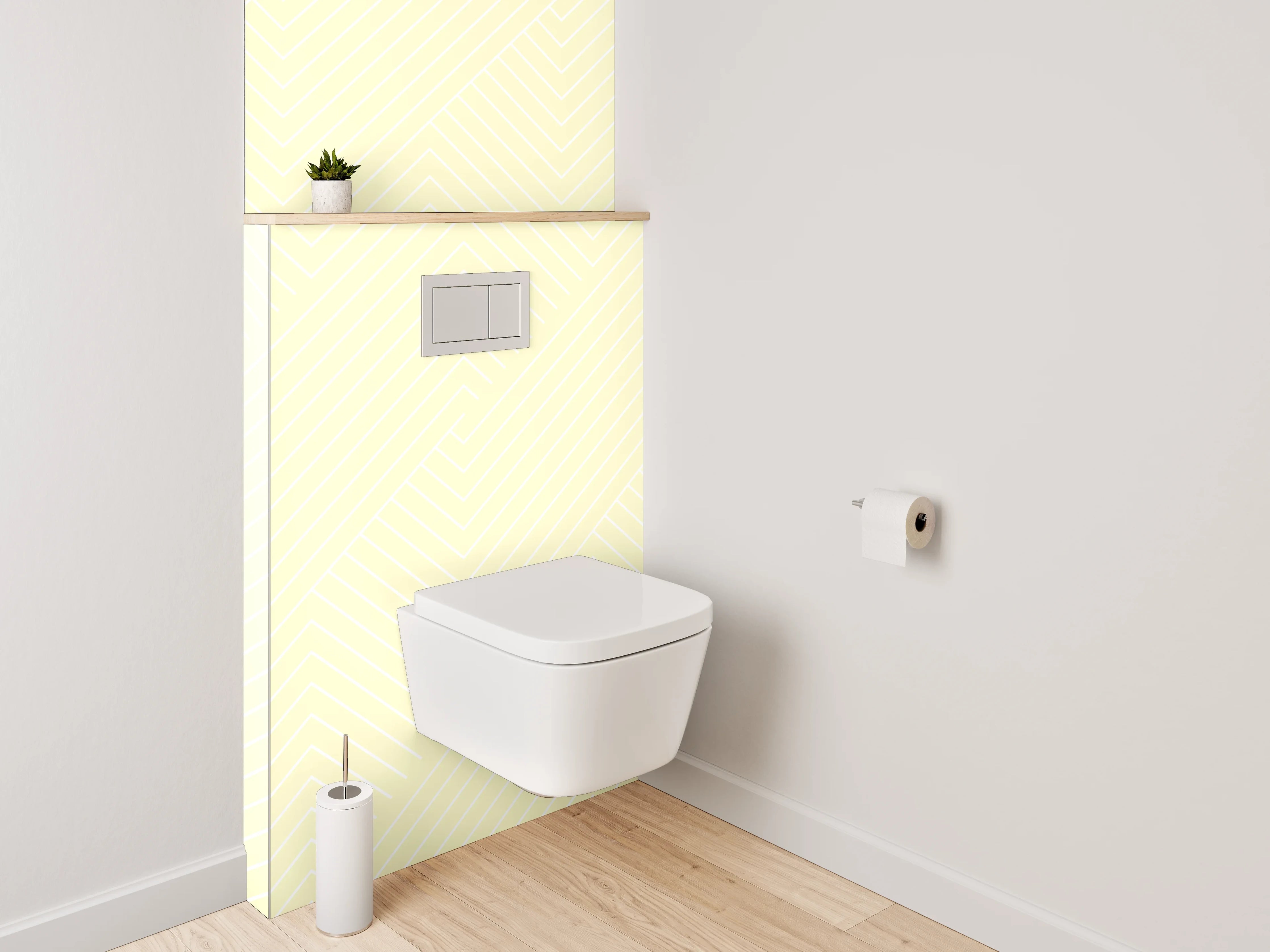 WC-Rückwand - Helles Chevron-Muster Beige