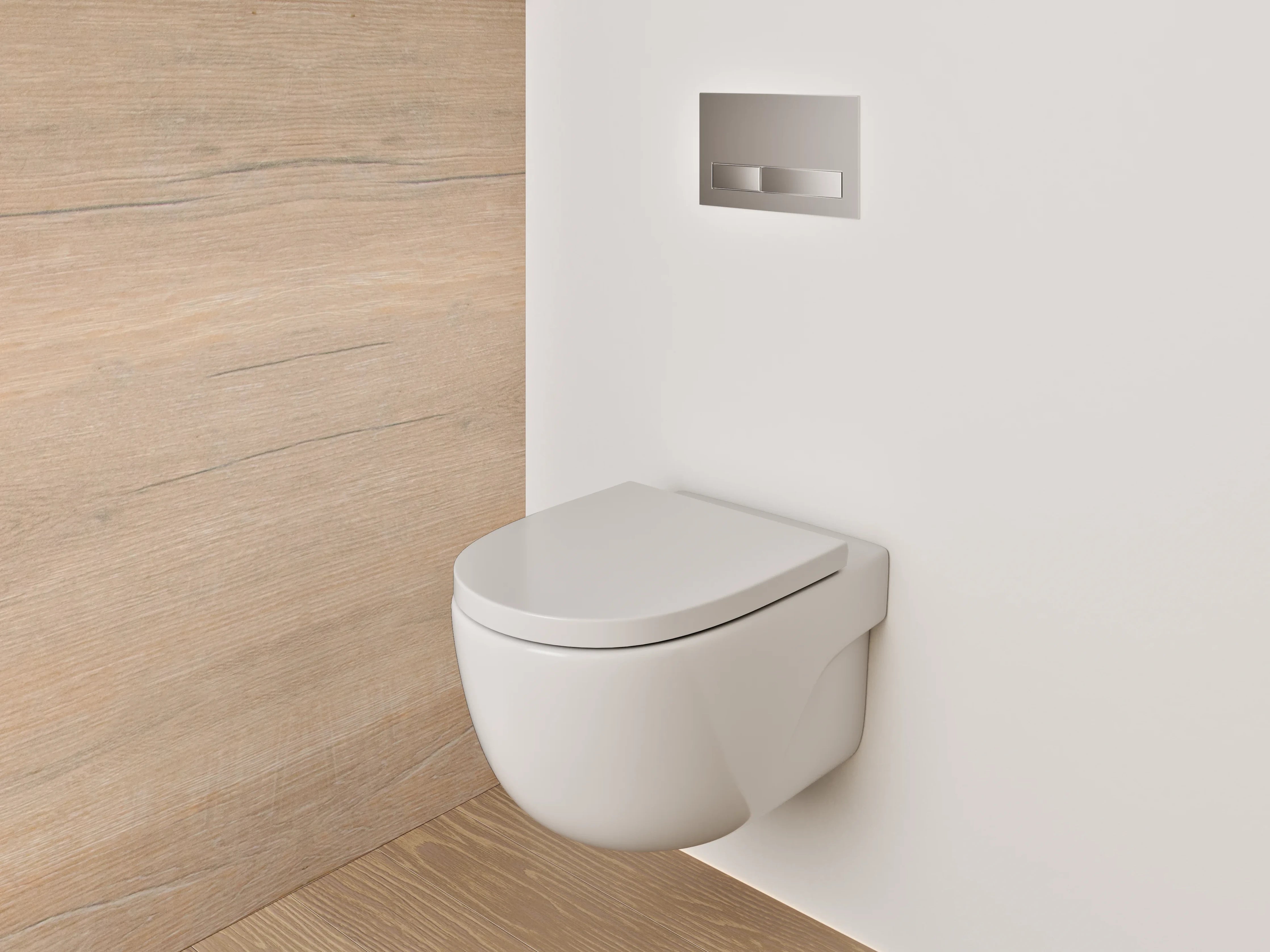 WC-Rückwand - Helles Holzboden mit natürlicher Maserung