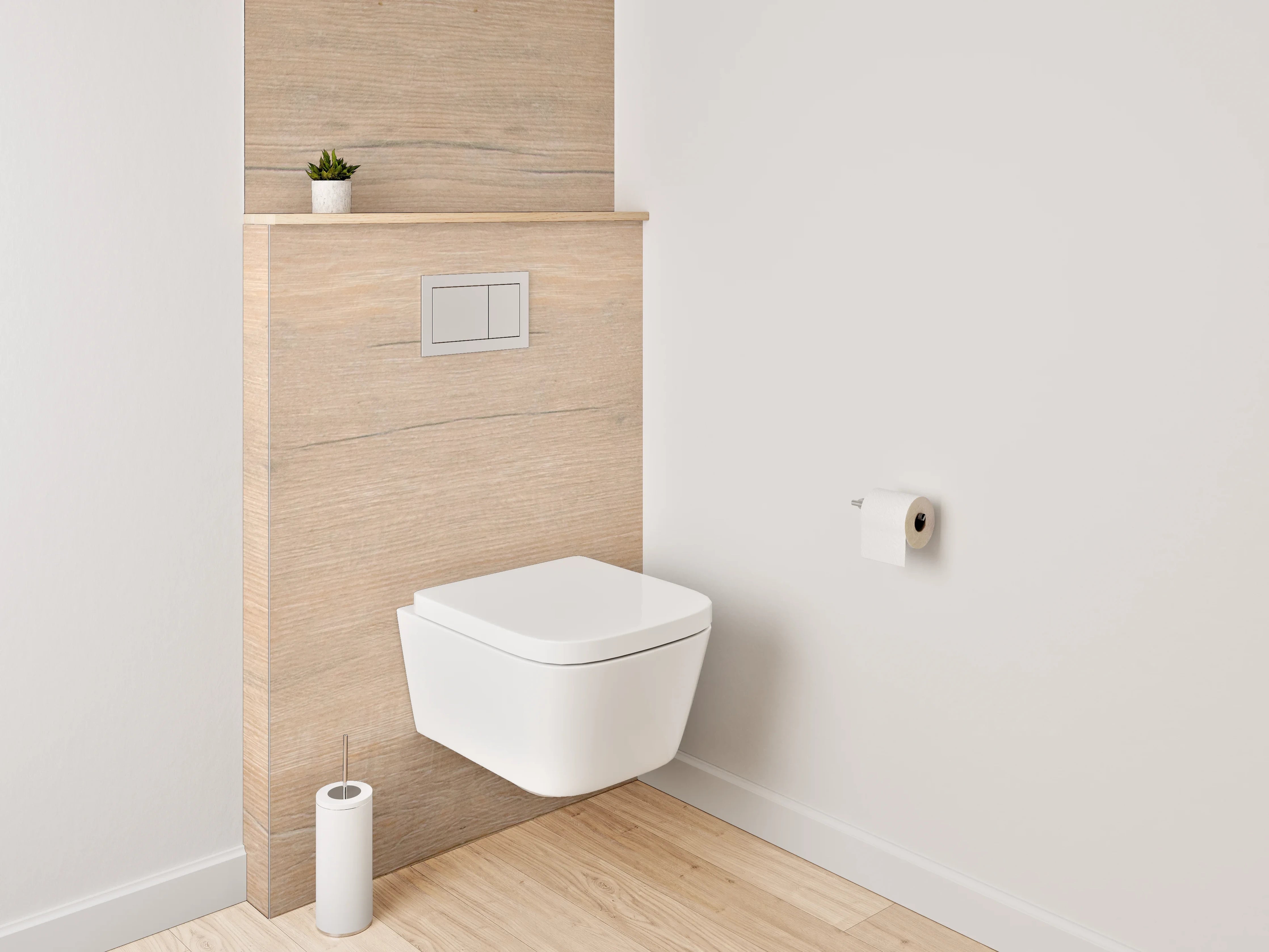 WC-Rückwand - Helles Holzboden mit natürlicher Maserung