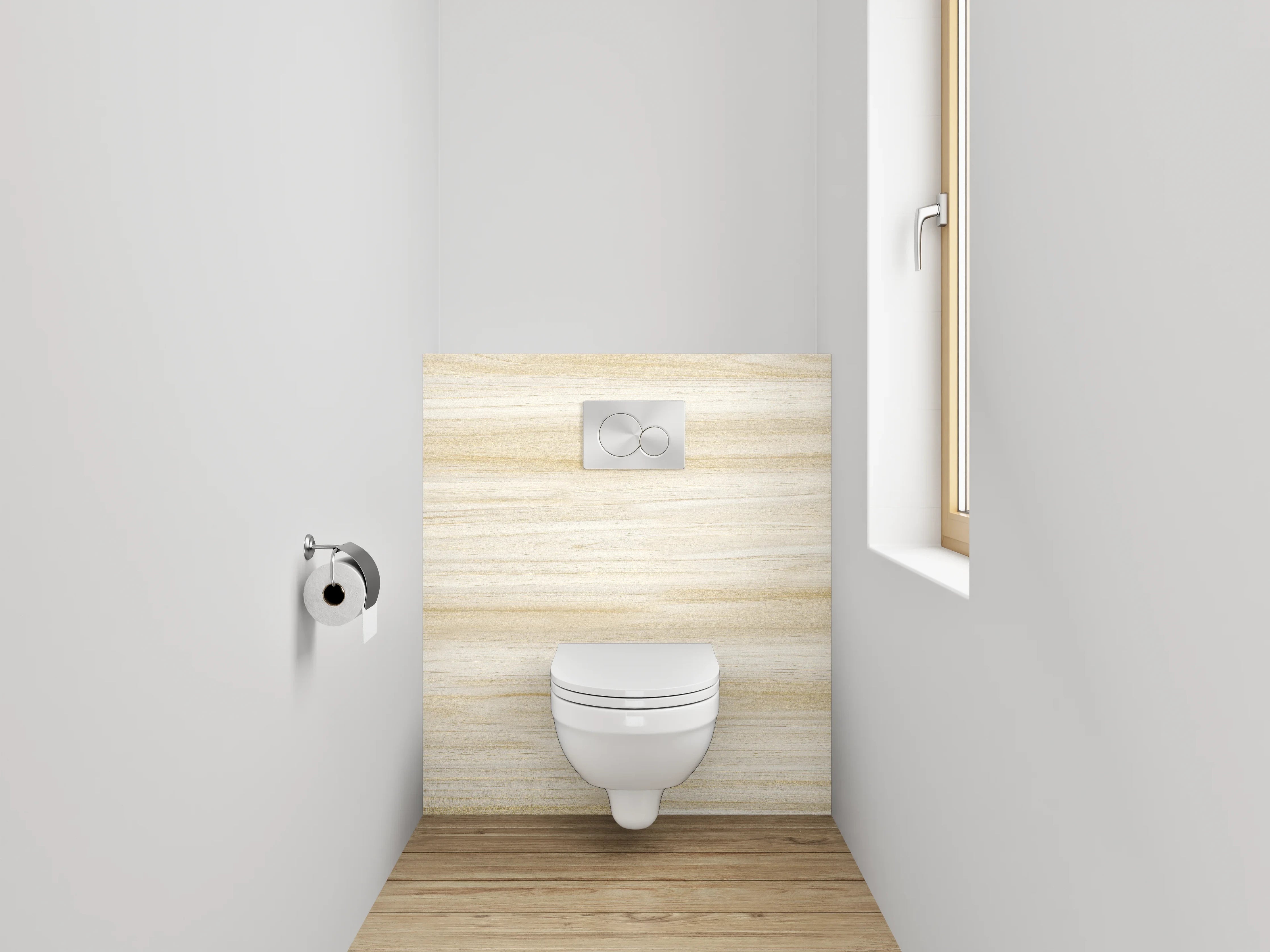 WC-Rückwand - Helles Holzdekor natürlich