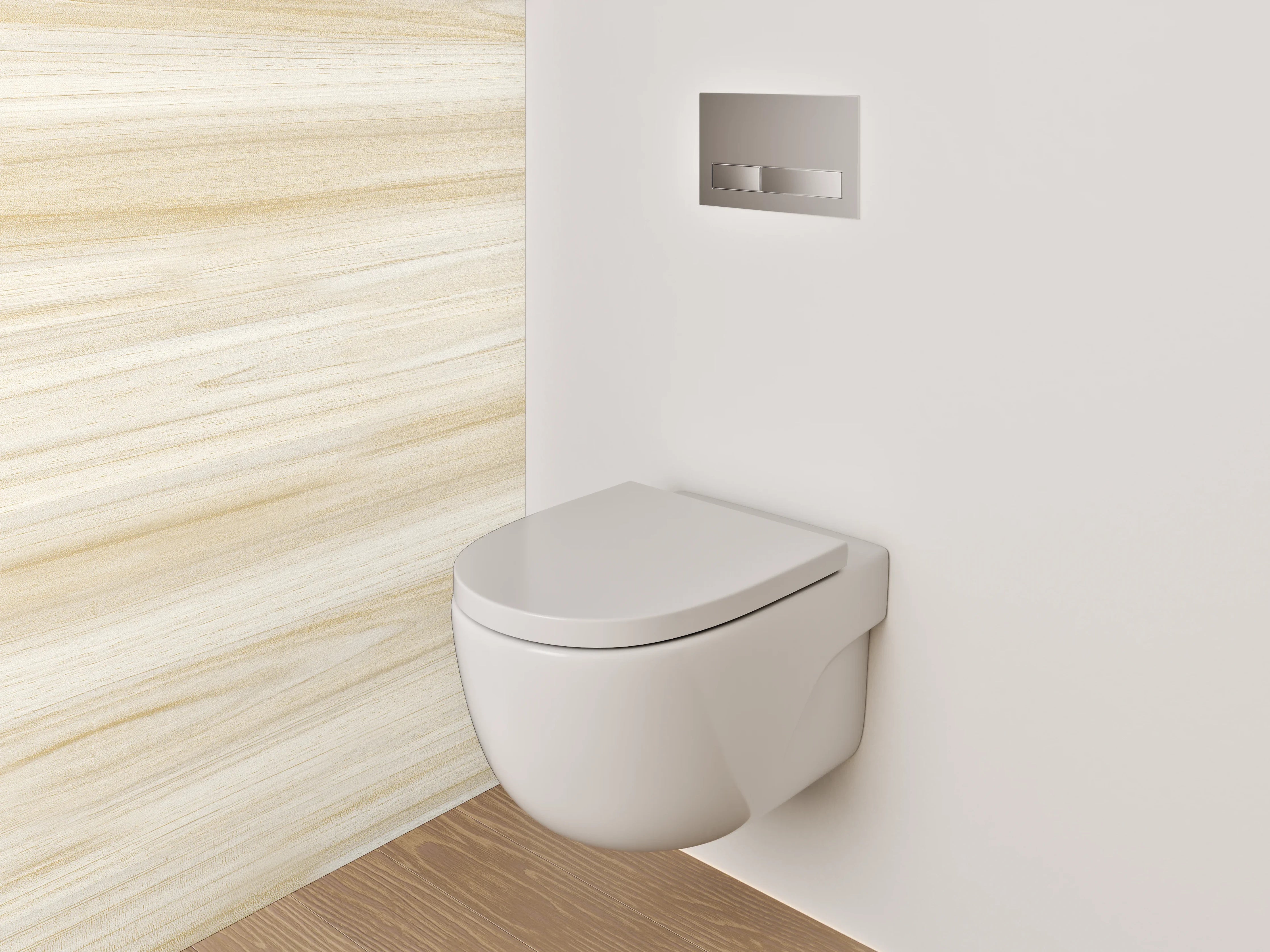 WC-Rückwand - Helles Holzdekor natürlich