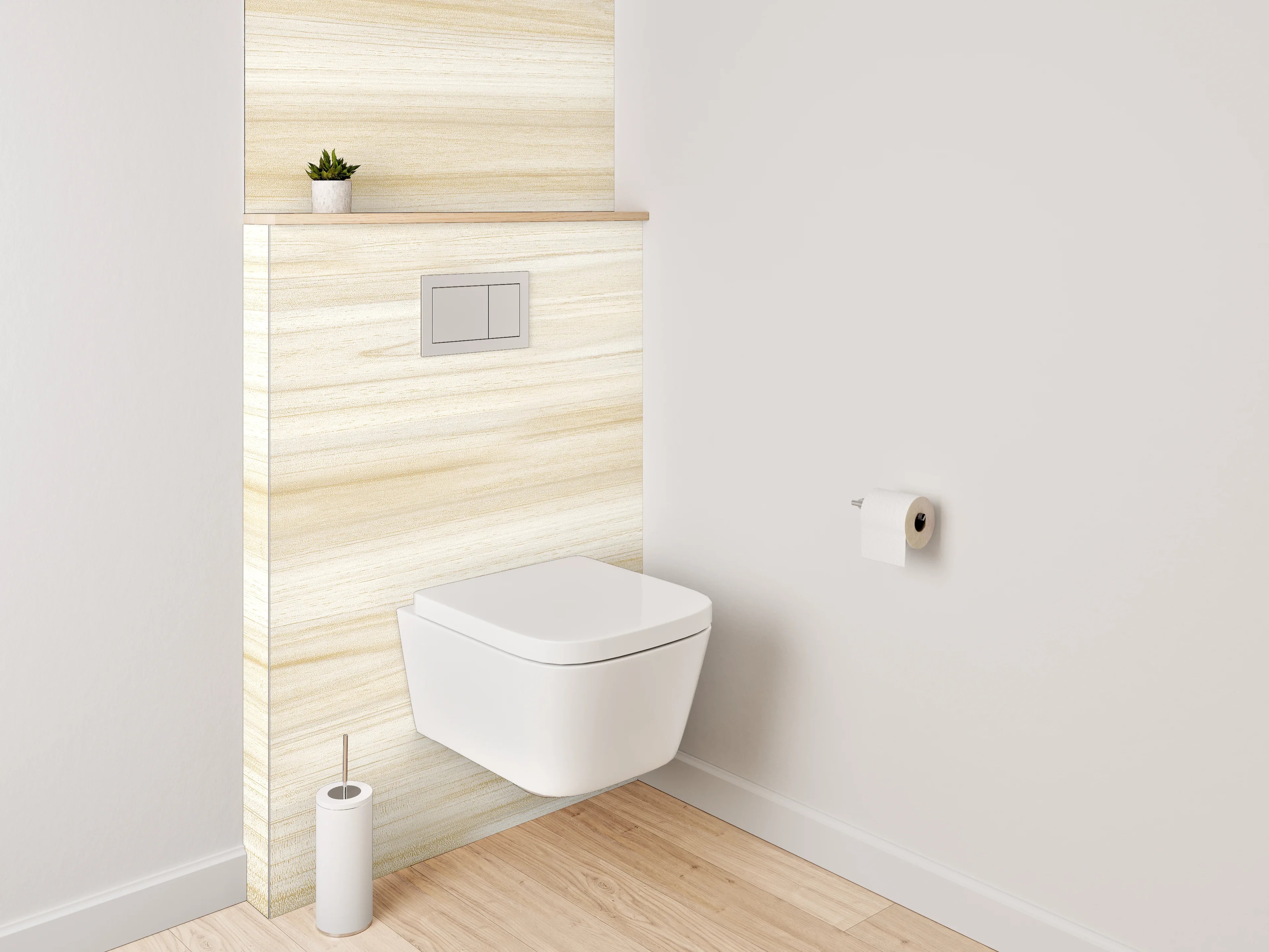 WC-Rückwand - Helles Holzdekor natürlich