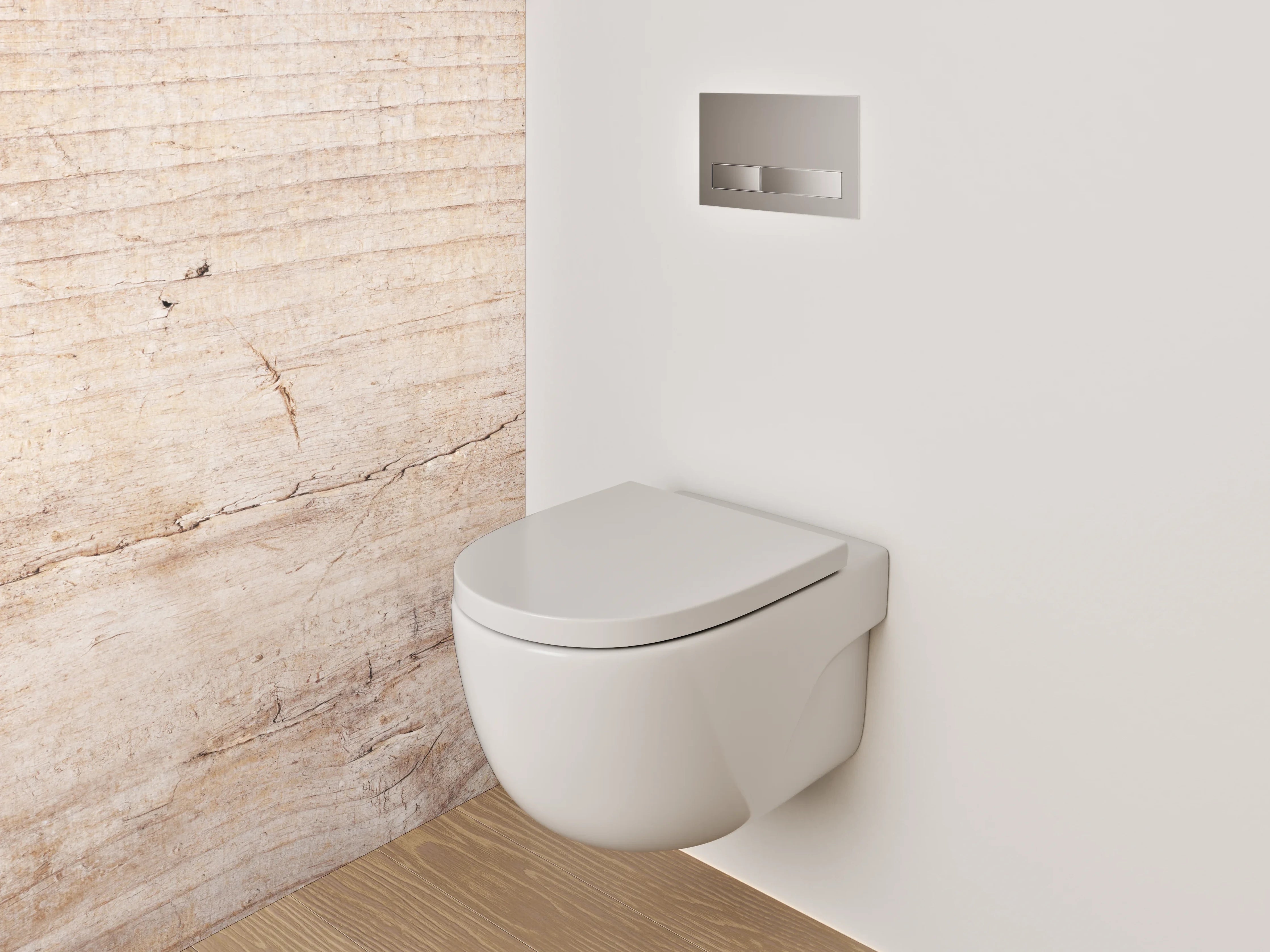 WC-Rückwand - Helles Holzmotiv – natürliche Eleganz