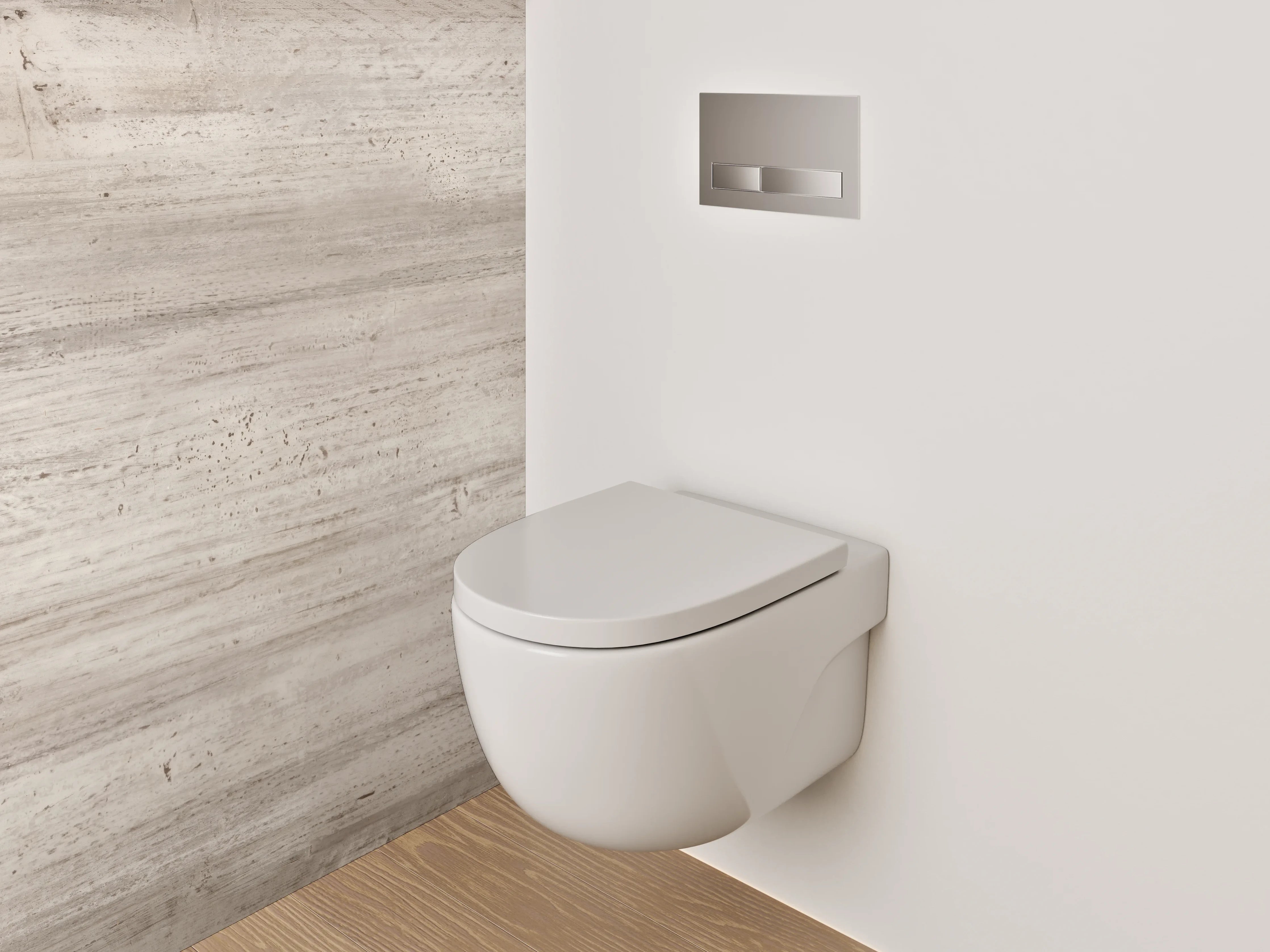 WC-Rückwand - Helles Holzmuster im Vintage-Stil