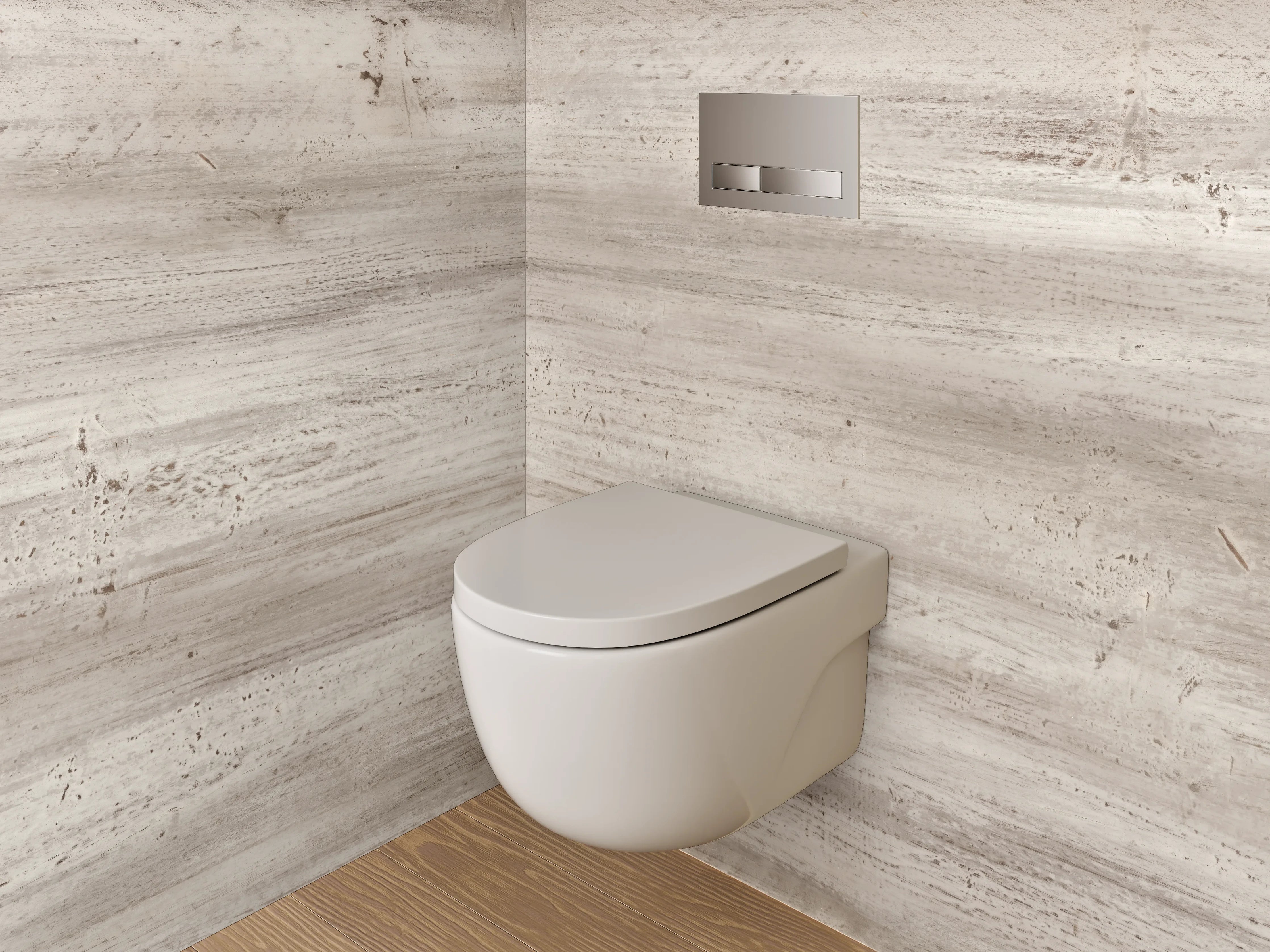 WC-Rückwand - Helles Holzmuster im Vintage-Stil