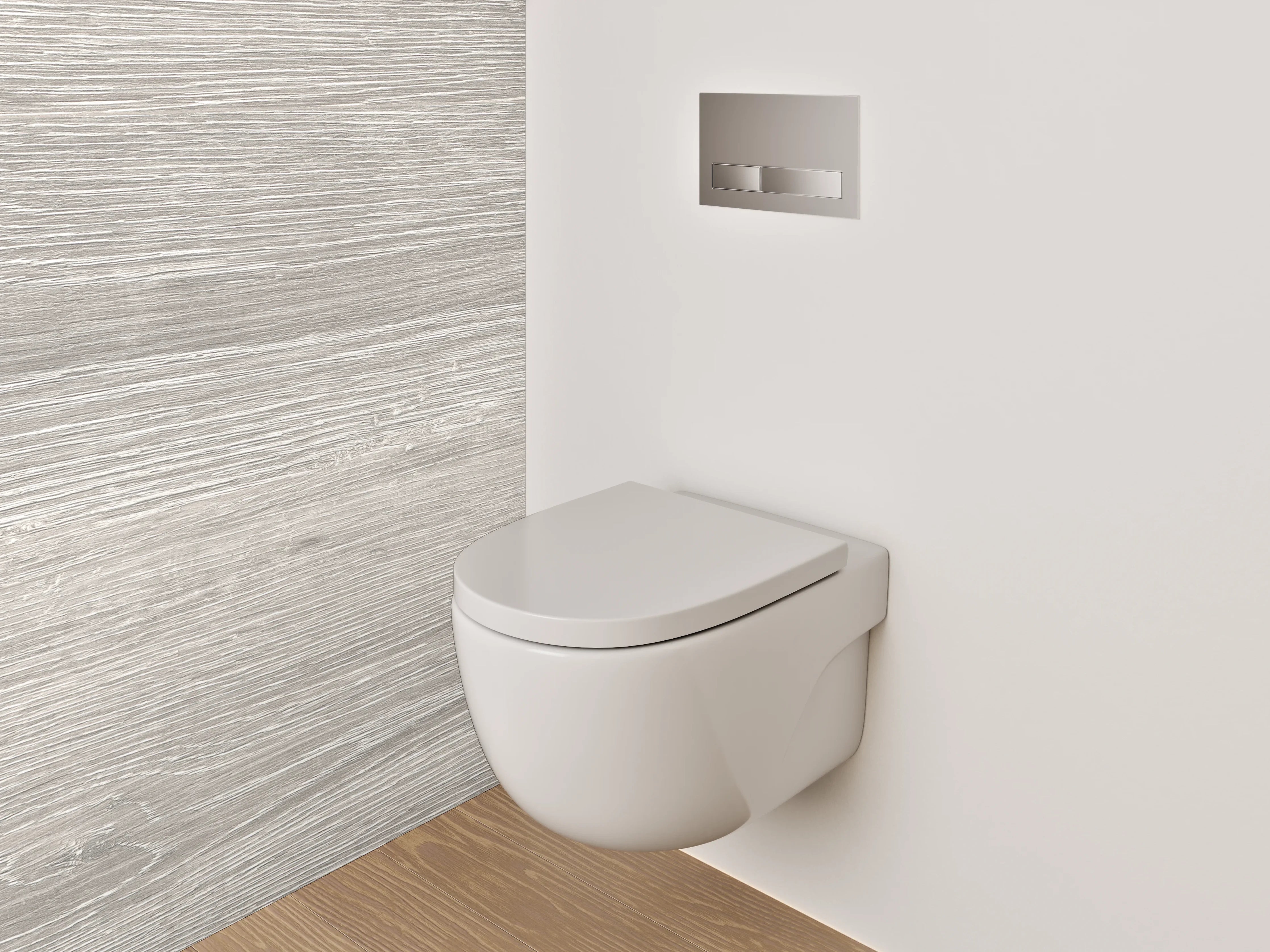 WC-Rückwand - Helles Holzparkett mit natürlicher Maserung