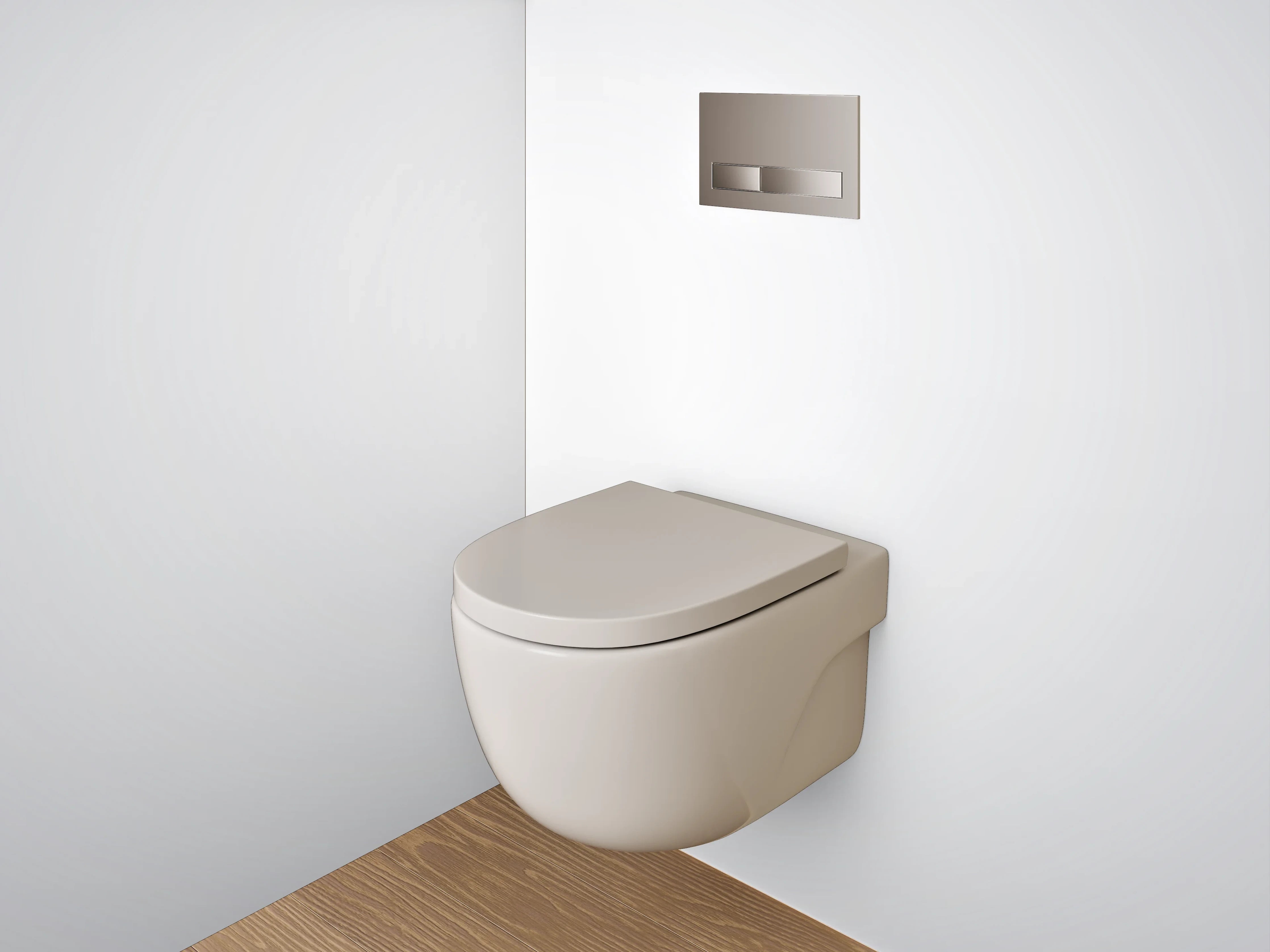 WC-Rückwand - Helles minimalistisches weiß-graues Design