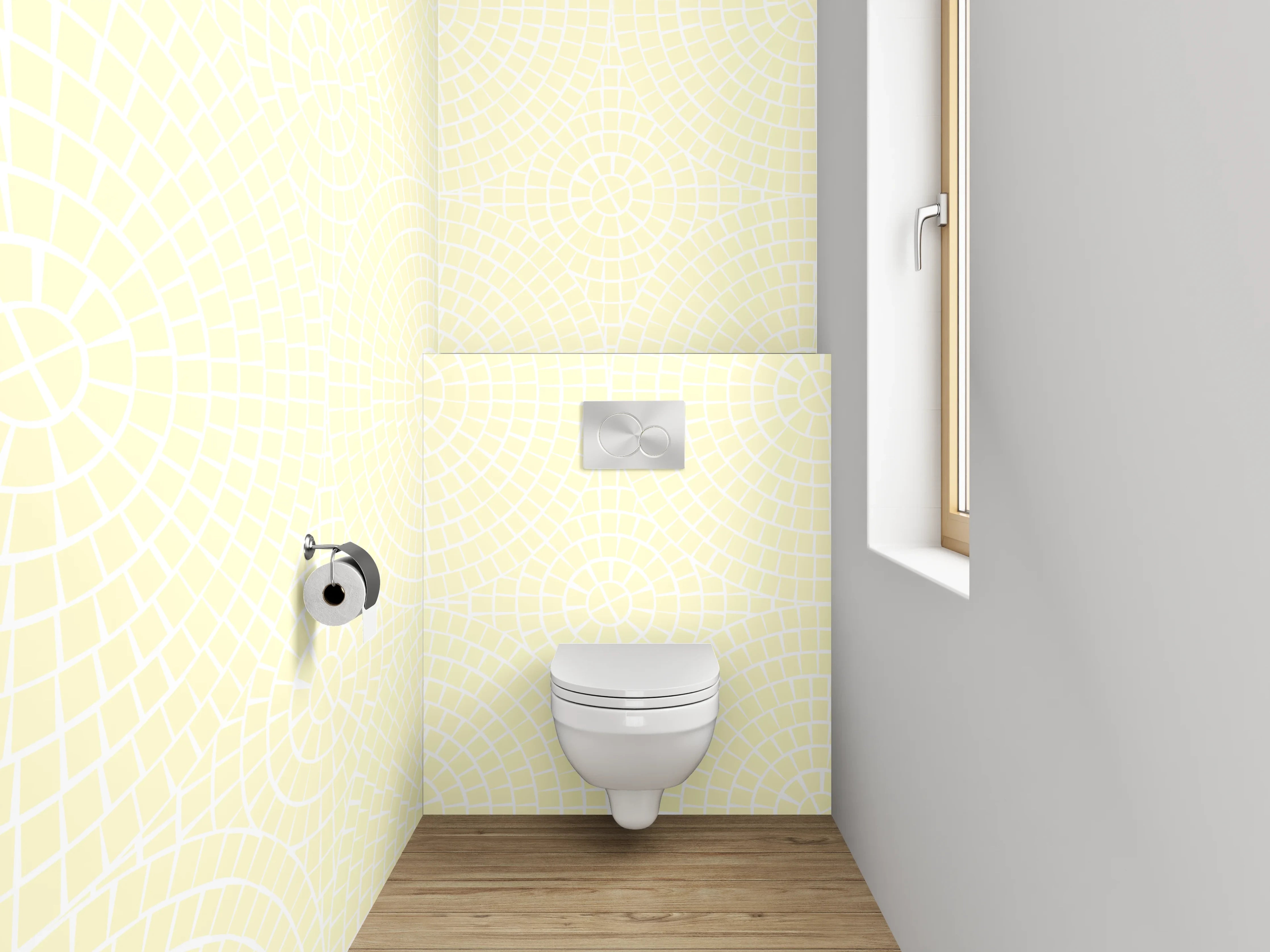 WC-Rückwand - Helles, dezentes Punktmuster Beige Weiß