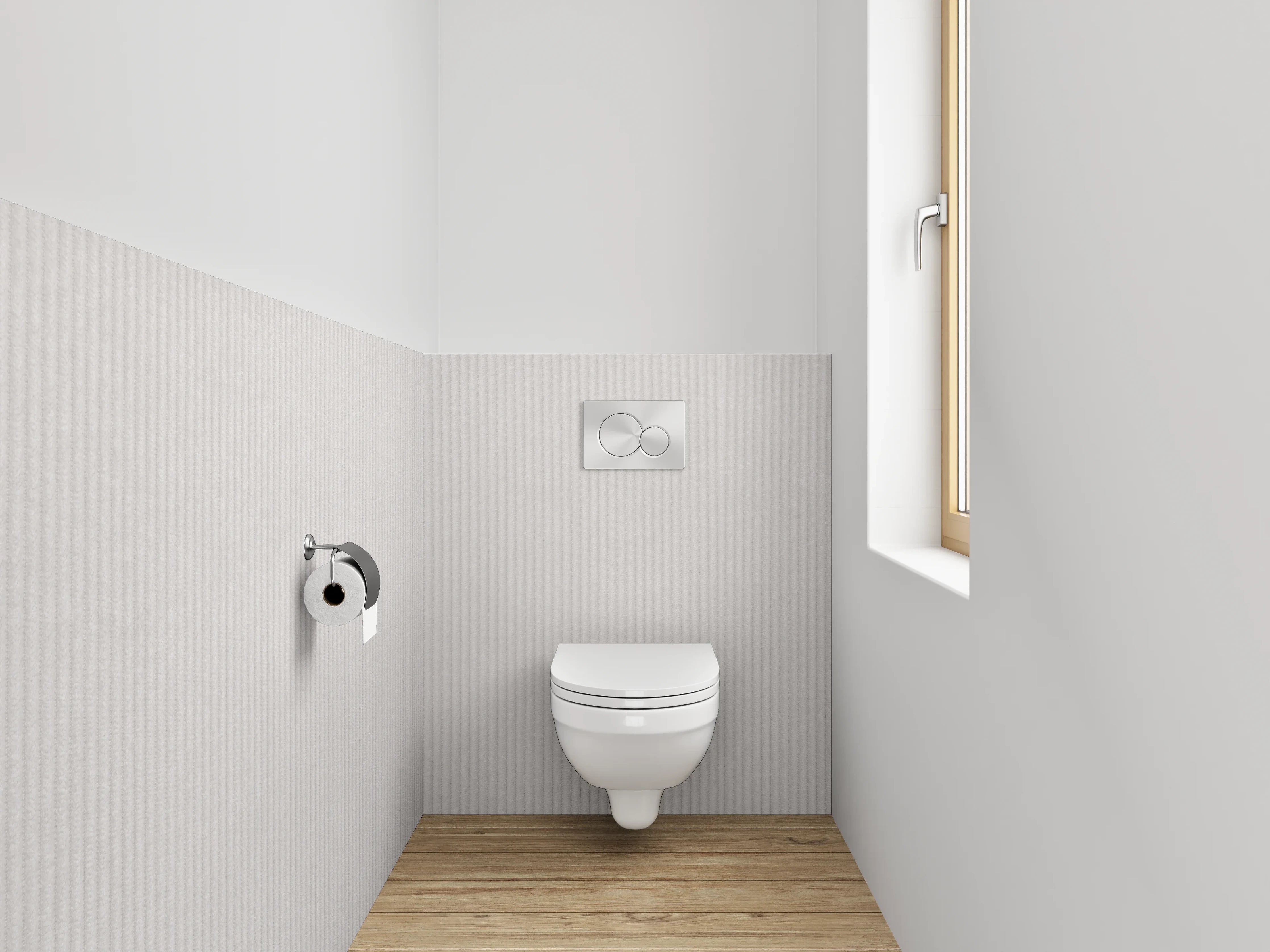 WC-Rückwand - Helles, texturierertes Metall-Design