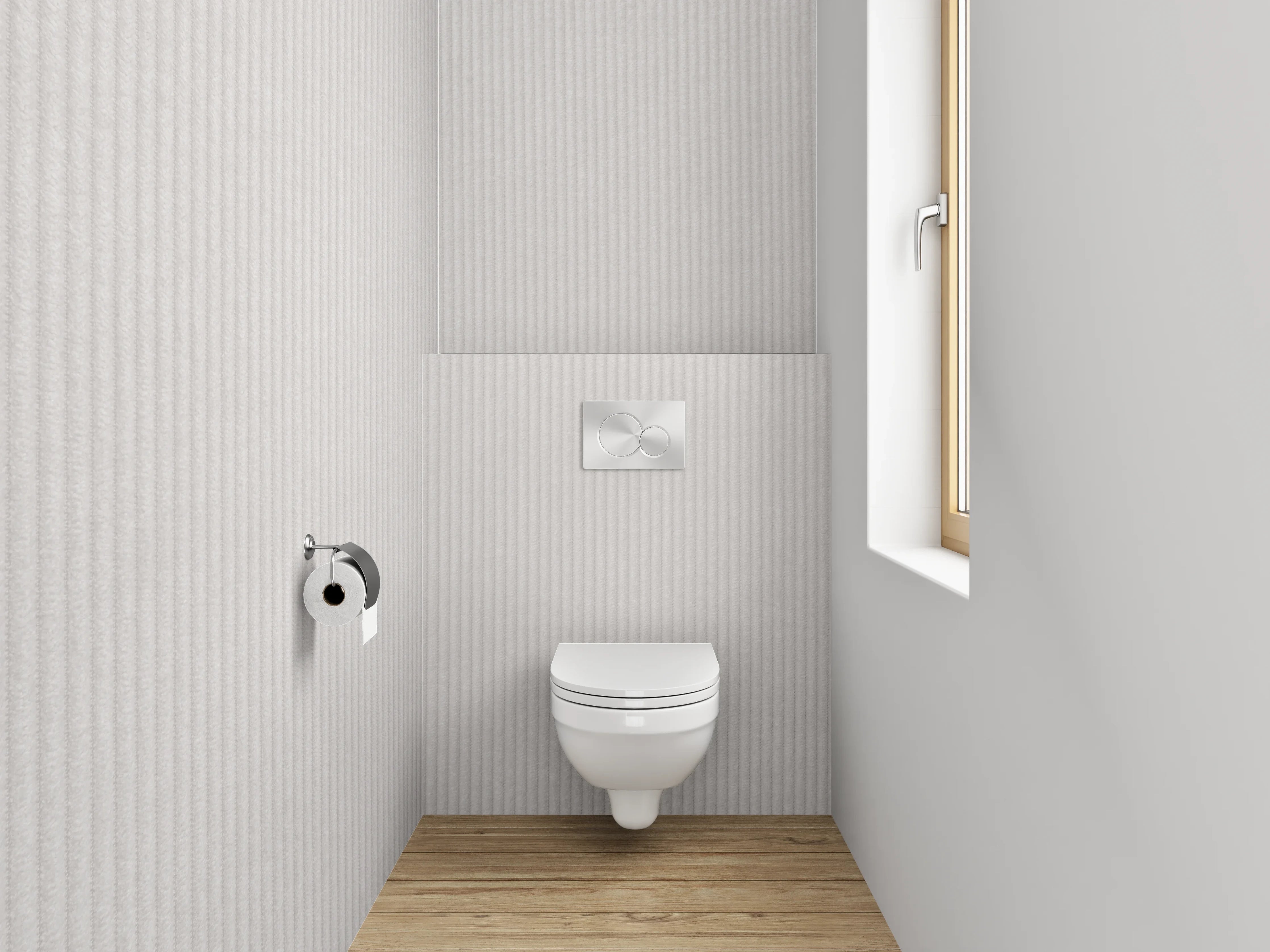 WC-Rückwand - Helles, texturierertes Metall-Design