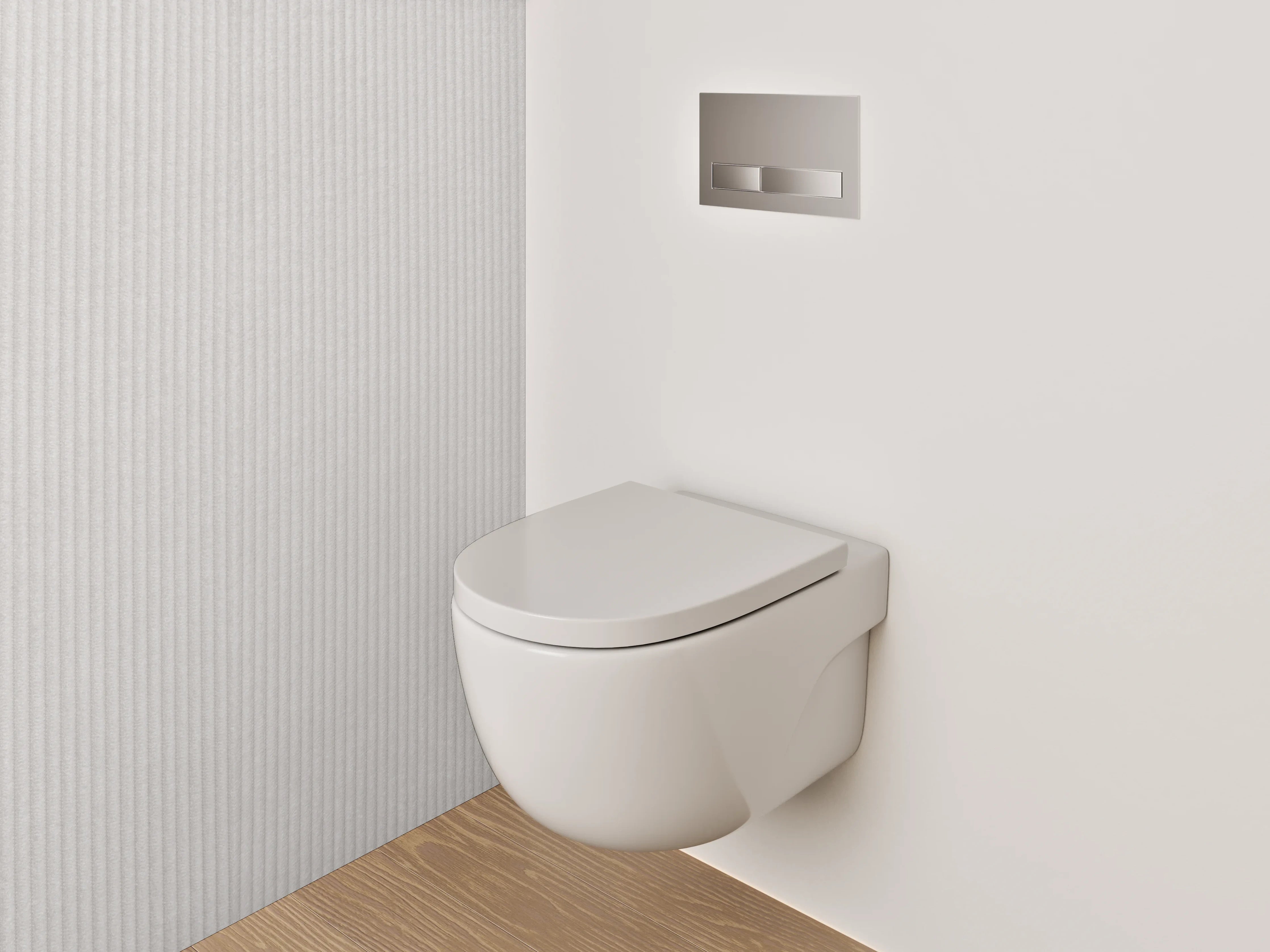 WC-Rückwand - Helles, texturierertes Metall-Design