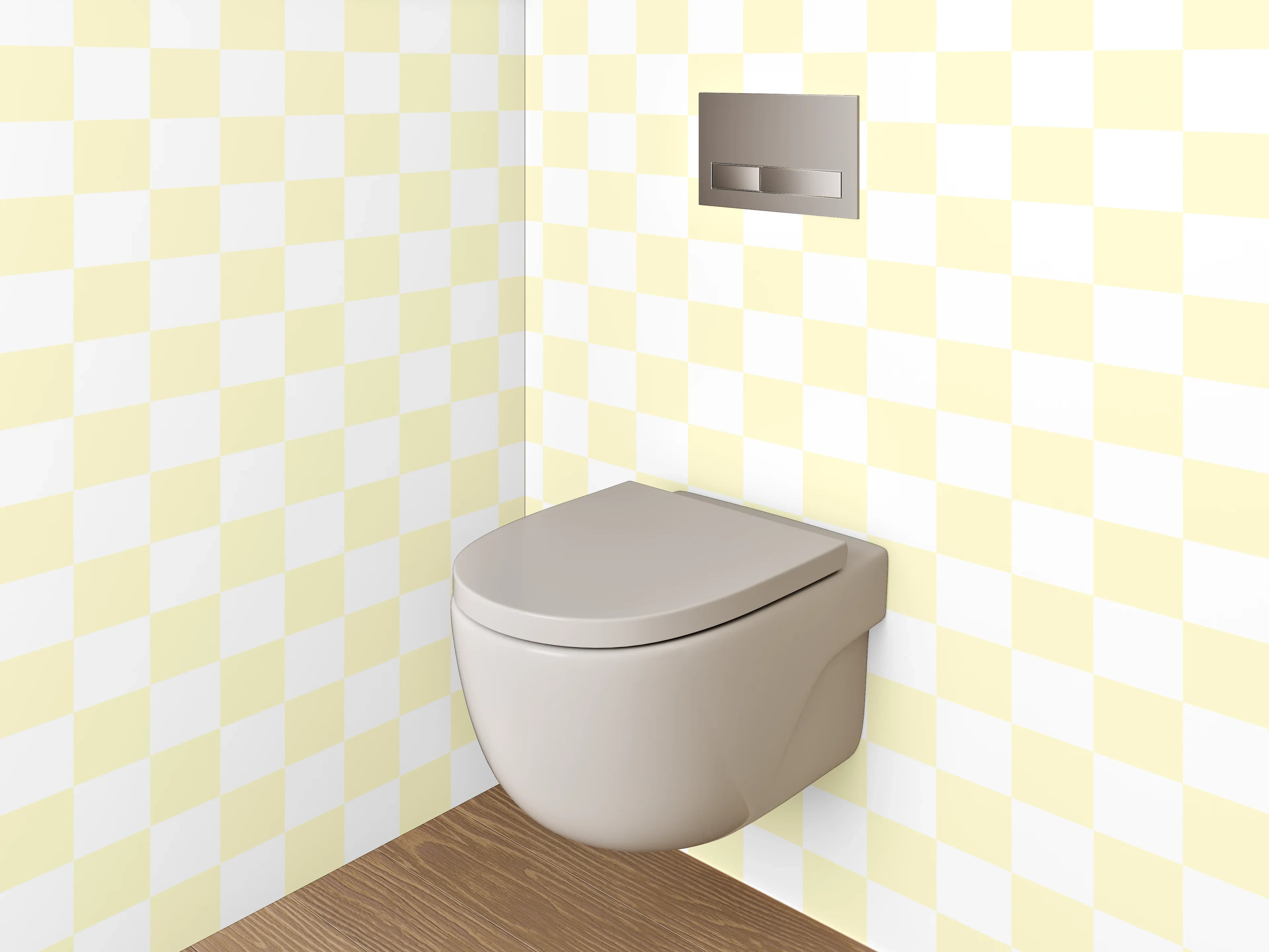 WC-Rückwand - Hellgelbes Kachelmuster Design