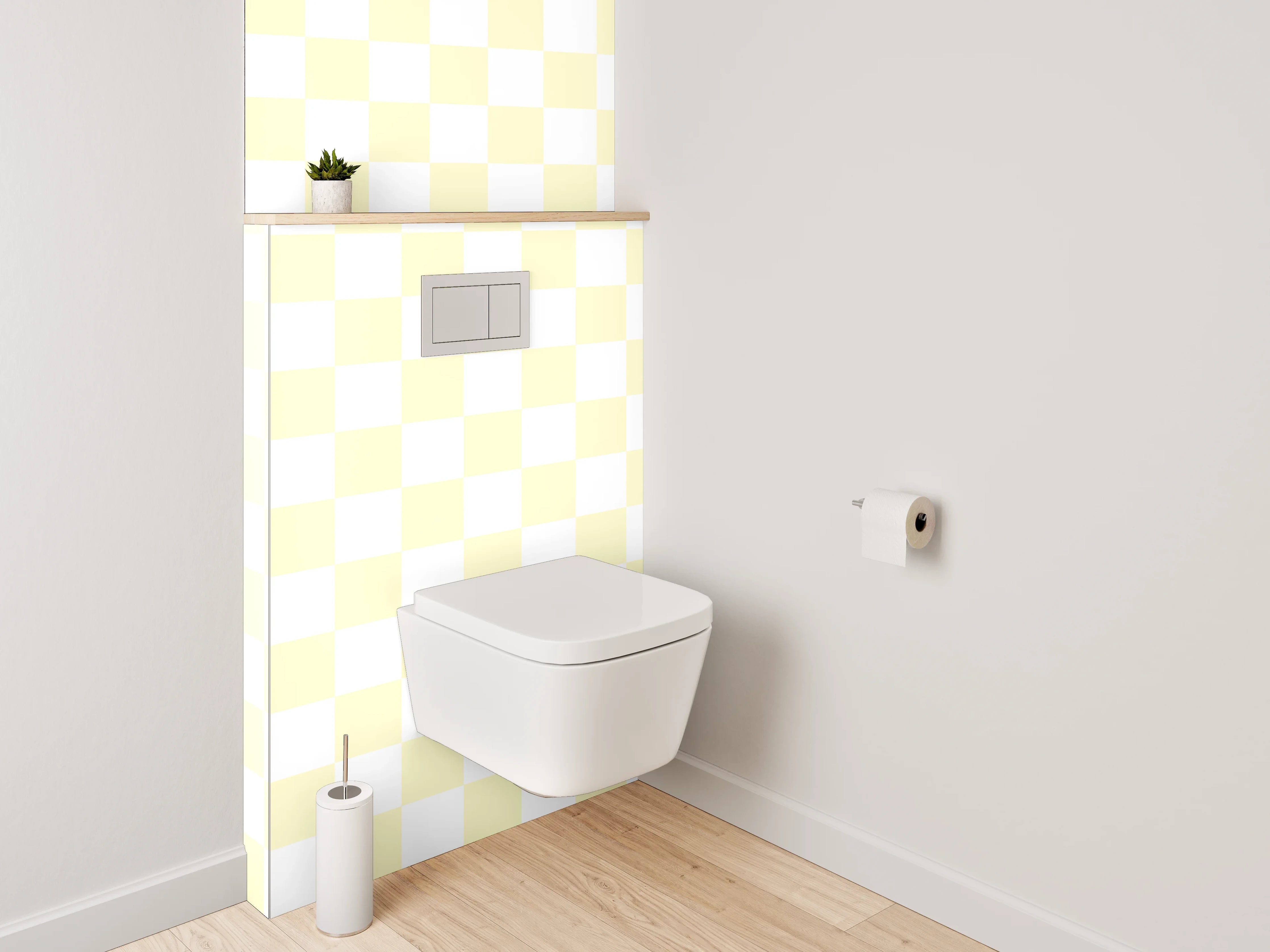 WC-Rückwand - Hellgelbes Kachelmuster Design