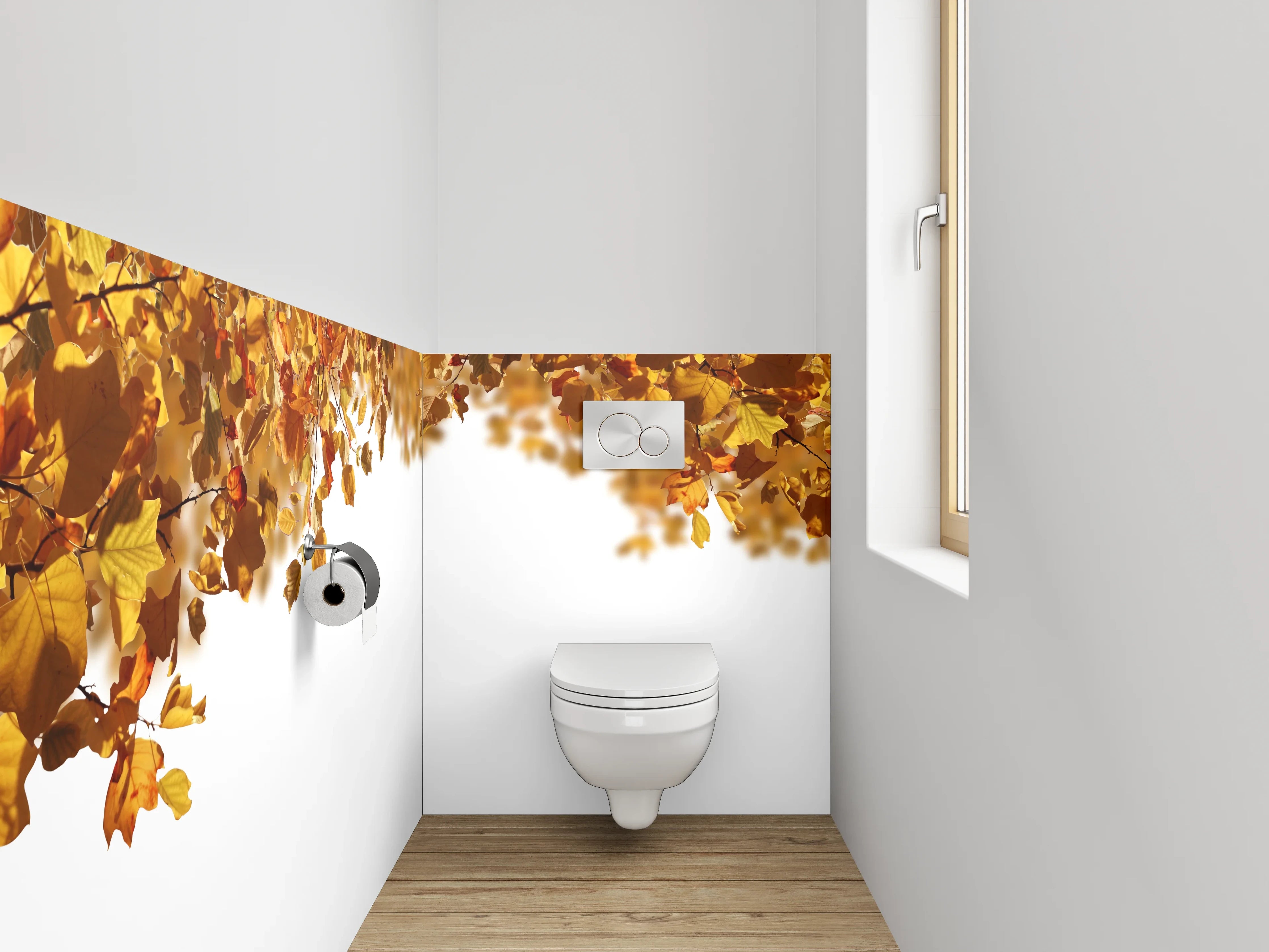 WC-Rückwand - Herbstliche Blätterdecke