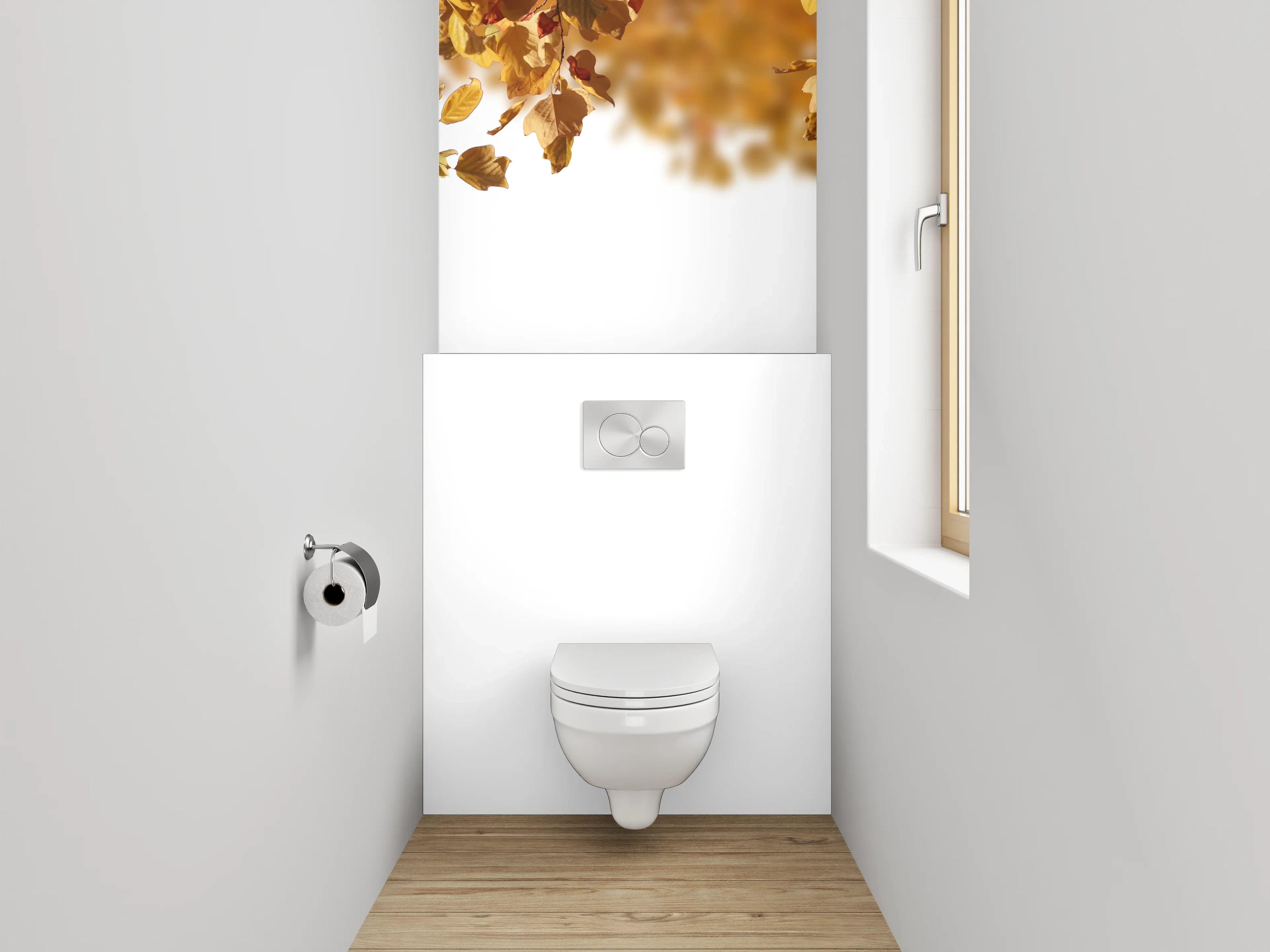 WC-Rückwand - Herbstliche Blätterdecke
