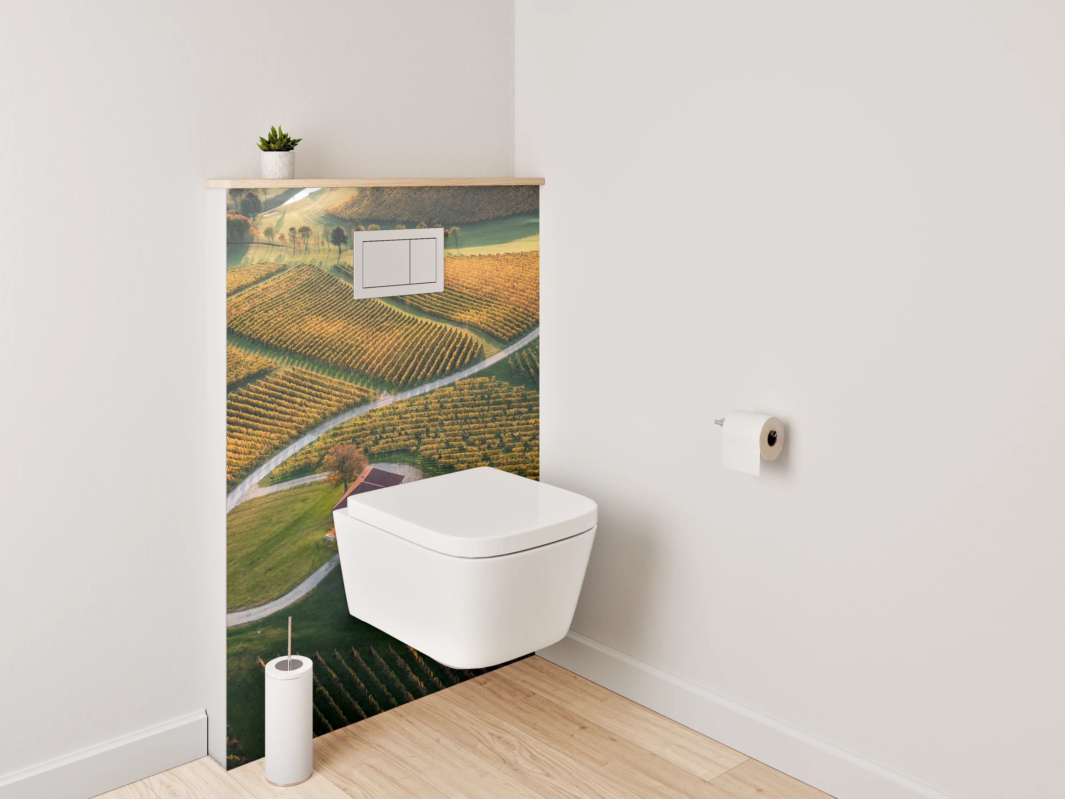 WC-Rückwand - Herbstliche Weinlandschaft mit Haus