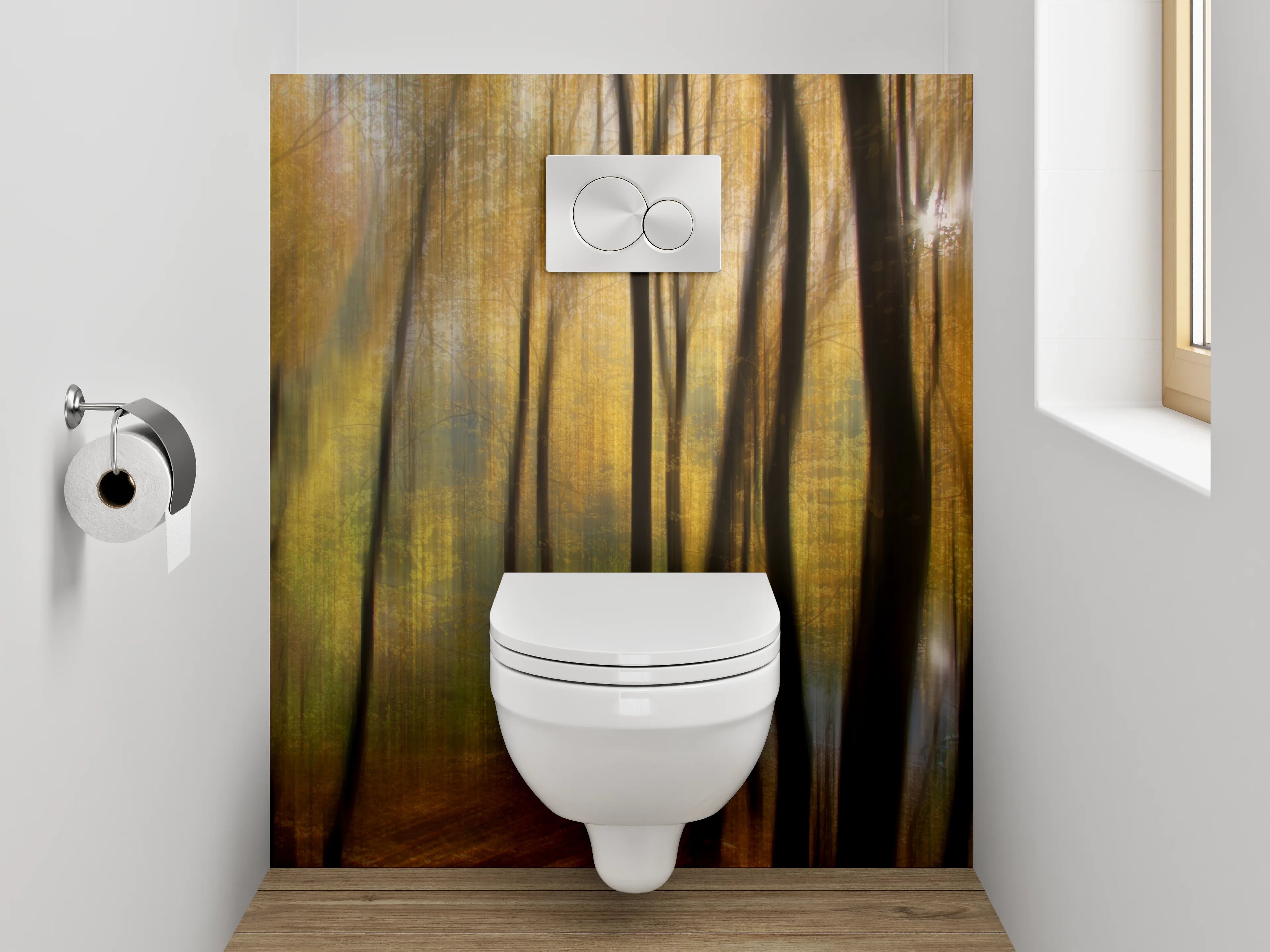WC-Rückwand - Herbstlicher Wald Impressionismus Fotokunst