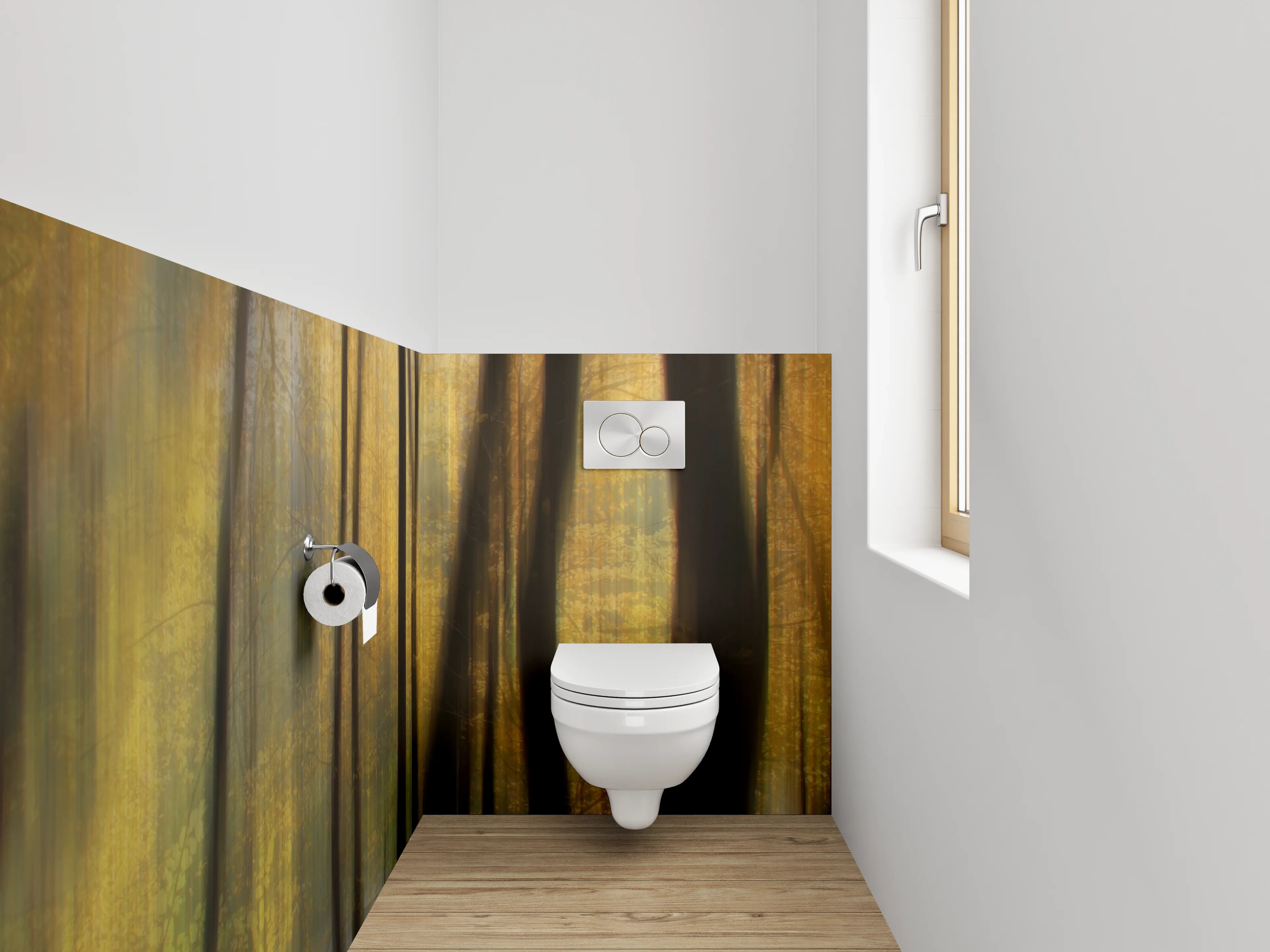 WC-Rückwand - Herbstlicher Wald Impressionismus Fotokunst