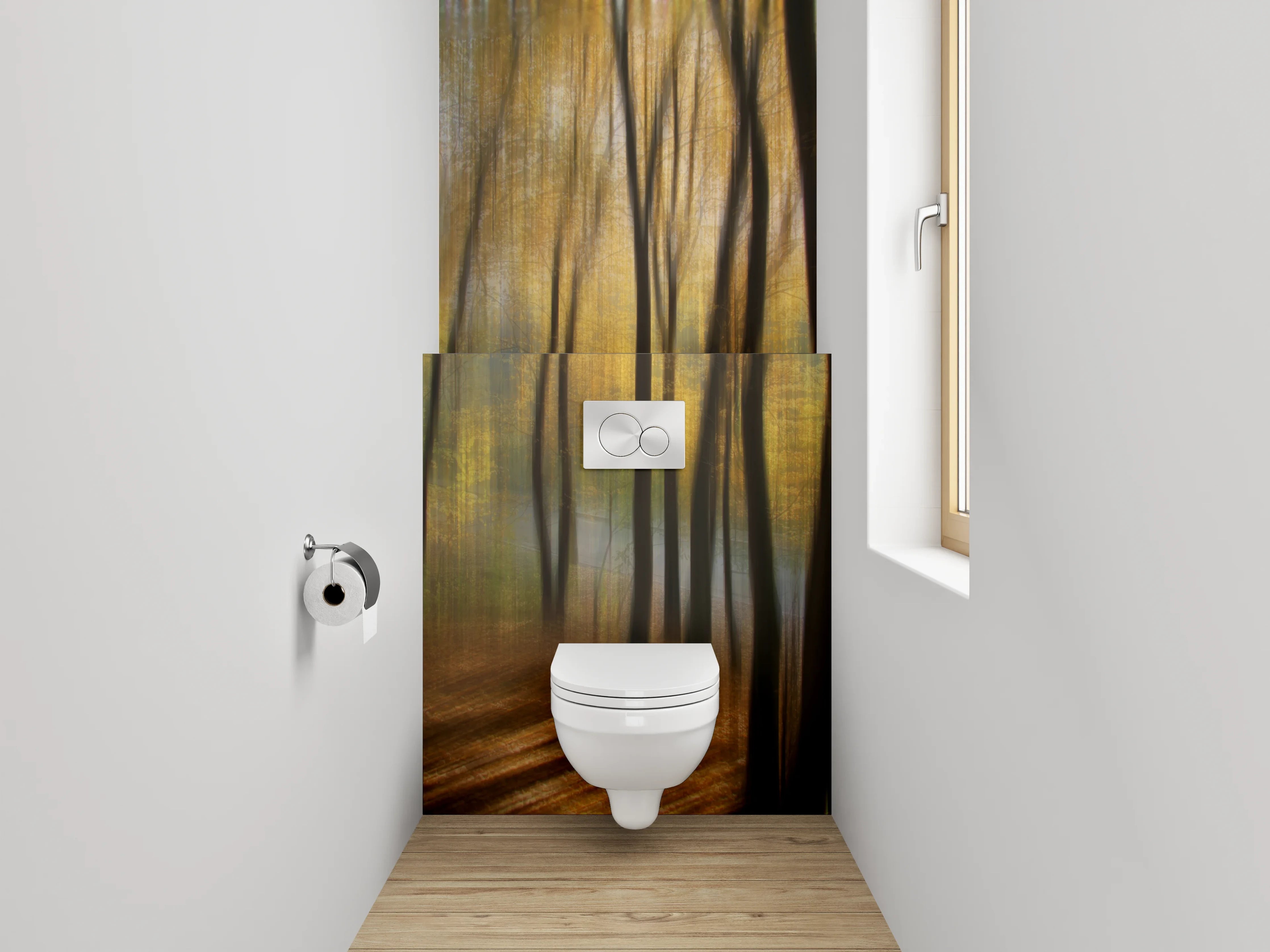 WC-Rückwand - Herbstlicher Wald Impressionismus Fotokunst