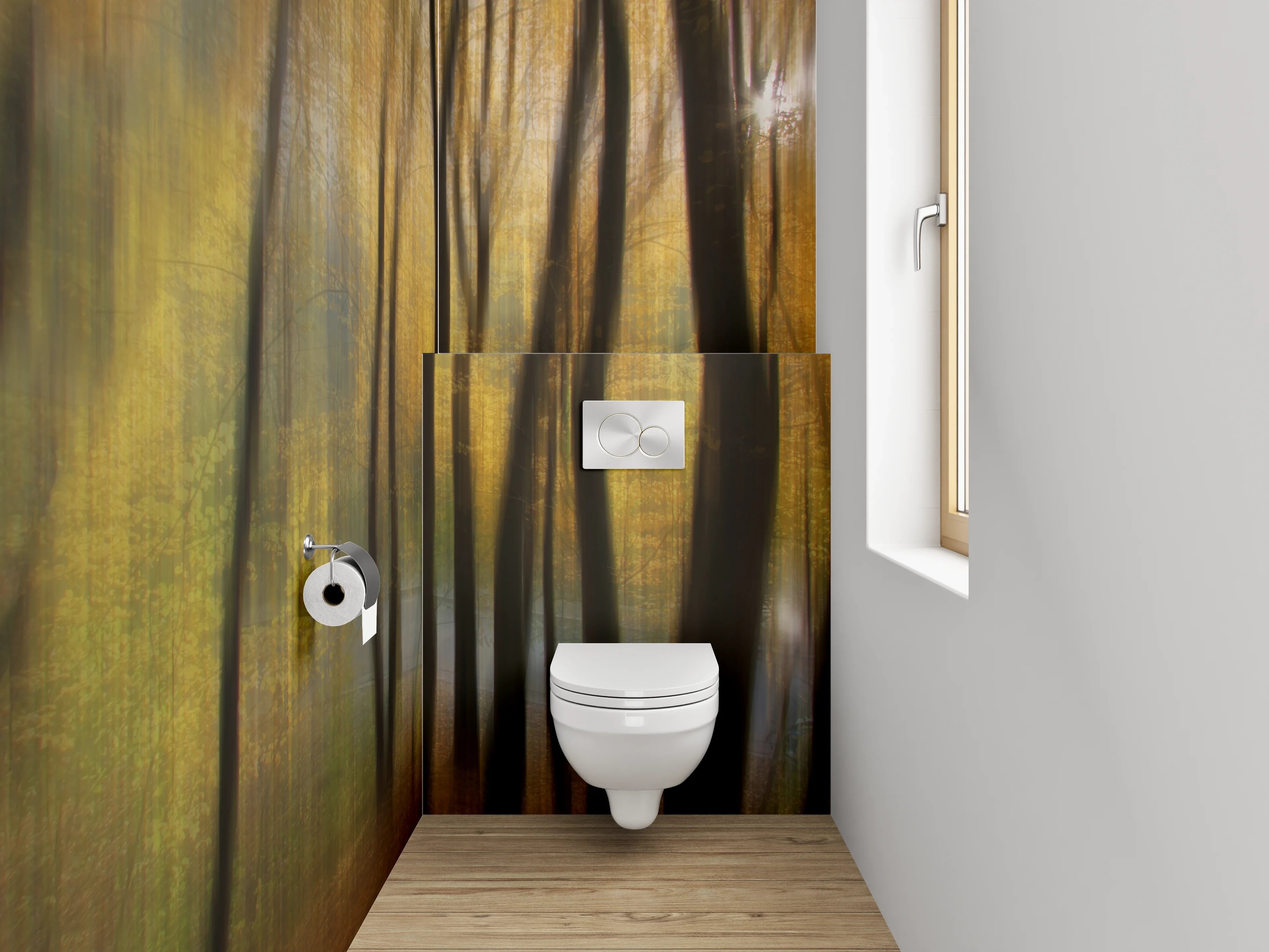 WC-Rückwand - Herbstlicher Wald Impressionismus Fotokunst
