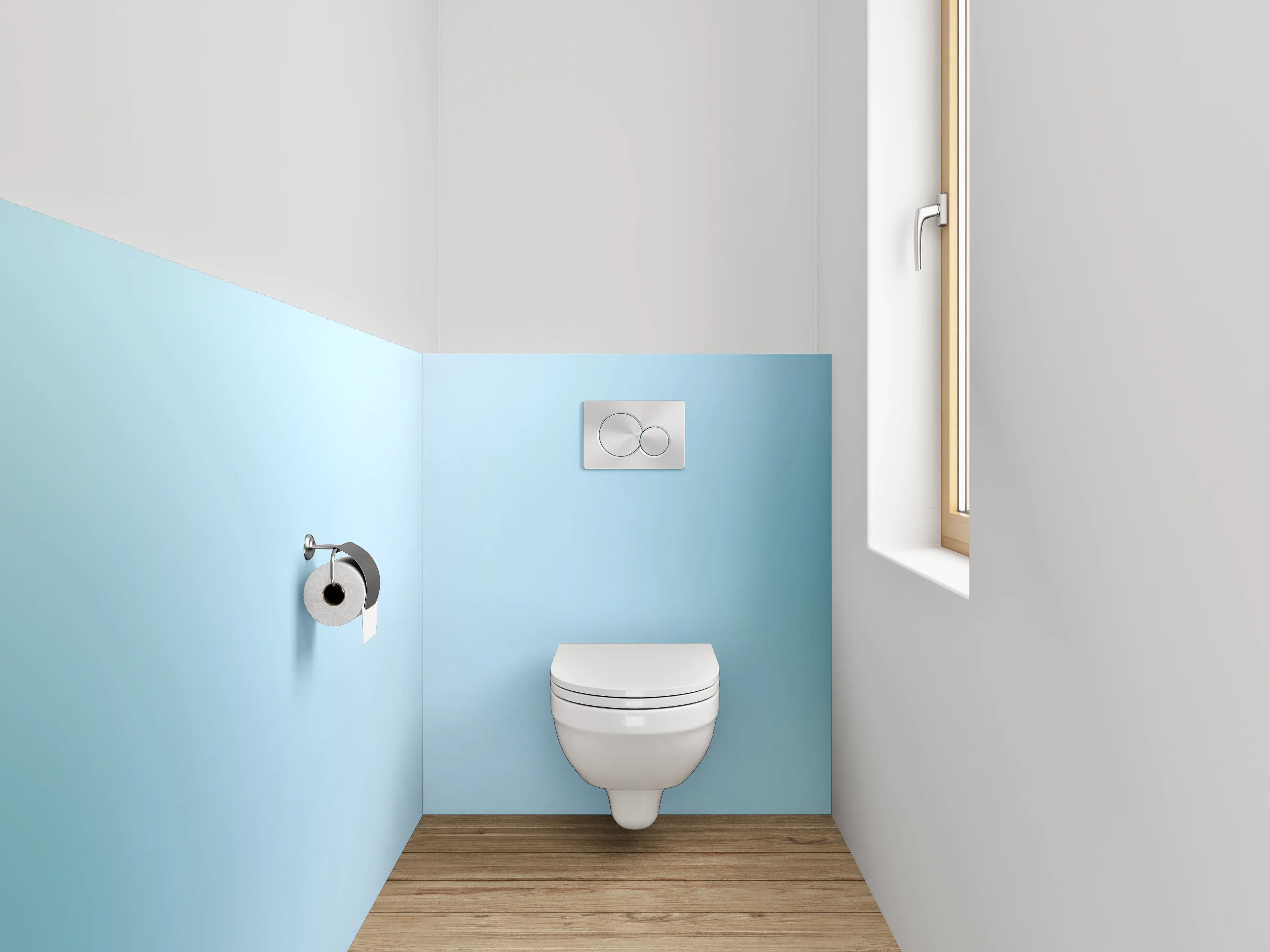 WC-Rückwand - Himmel in sanften Blautönen