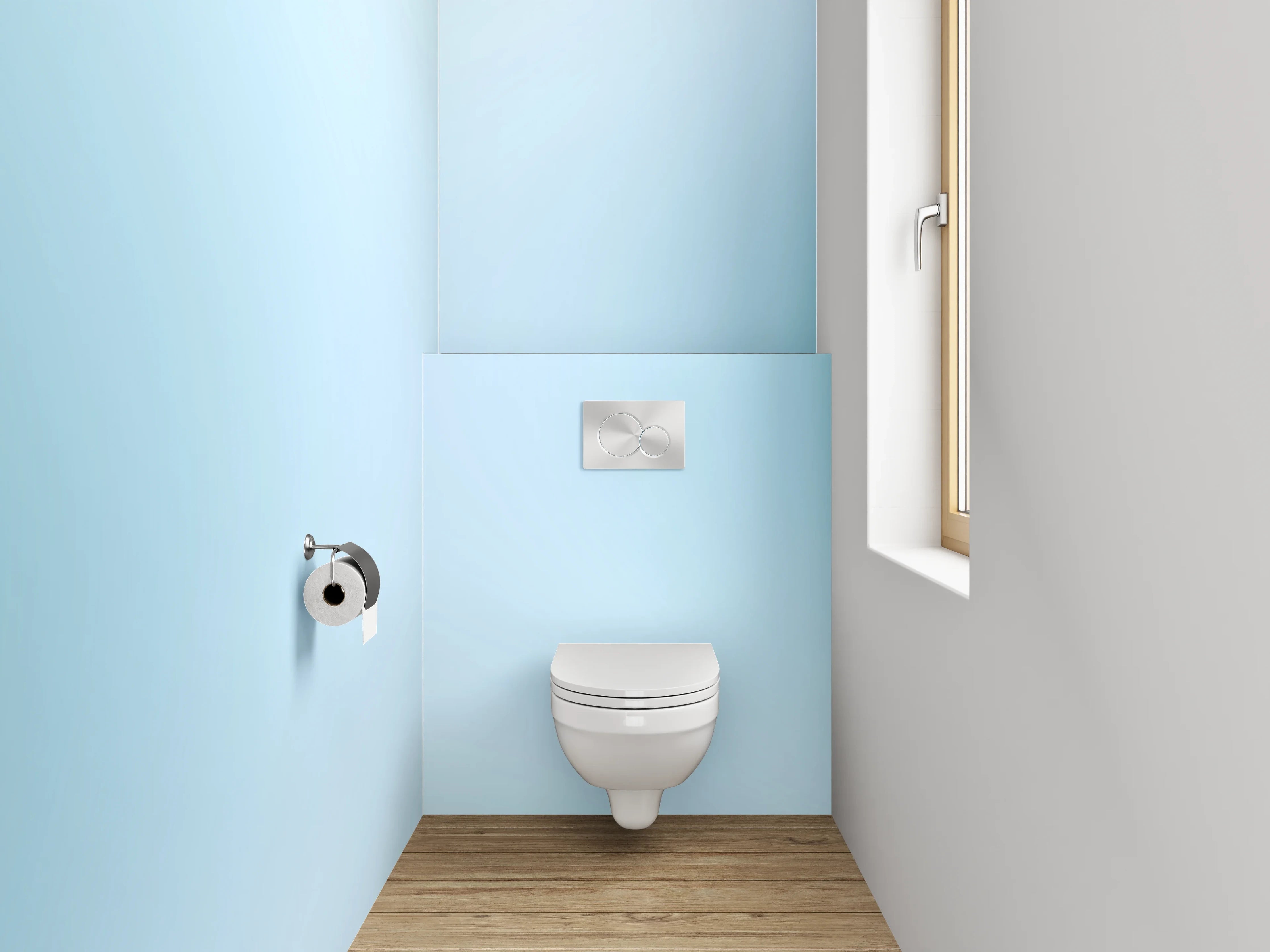 WC-Rückwand - Himmel in sanften Blautönen