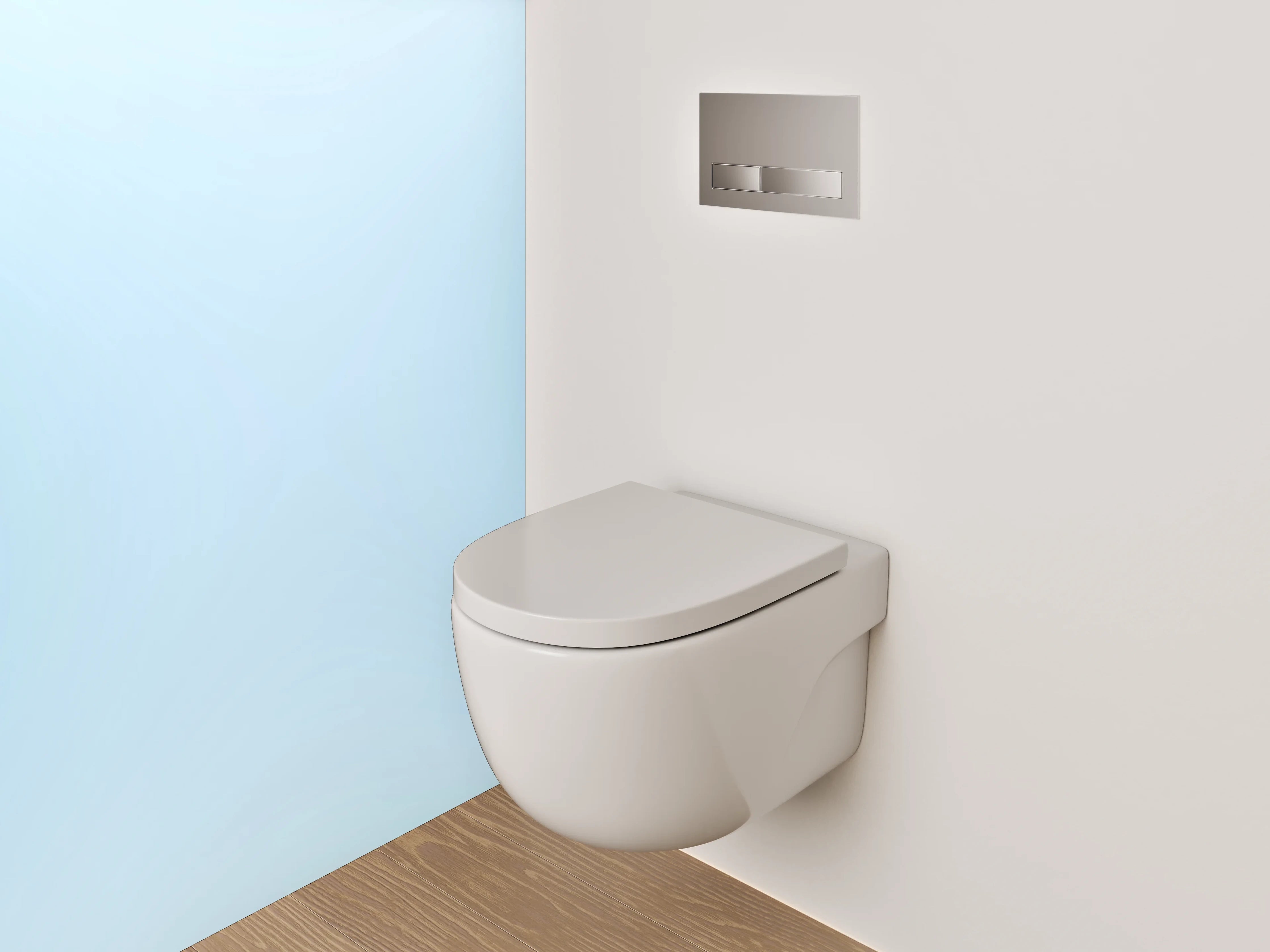 WC-Rückwand - Himmel in sanften Blautönen