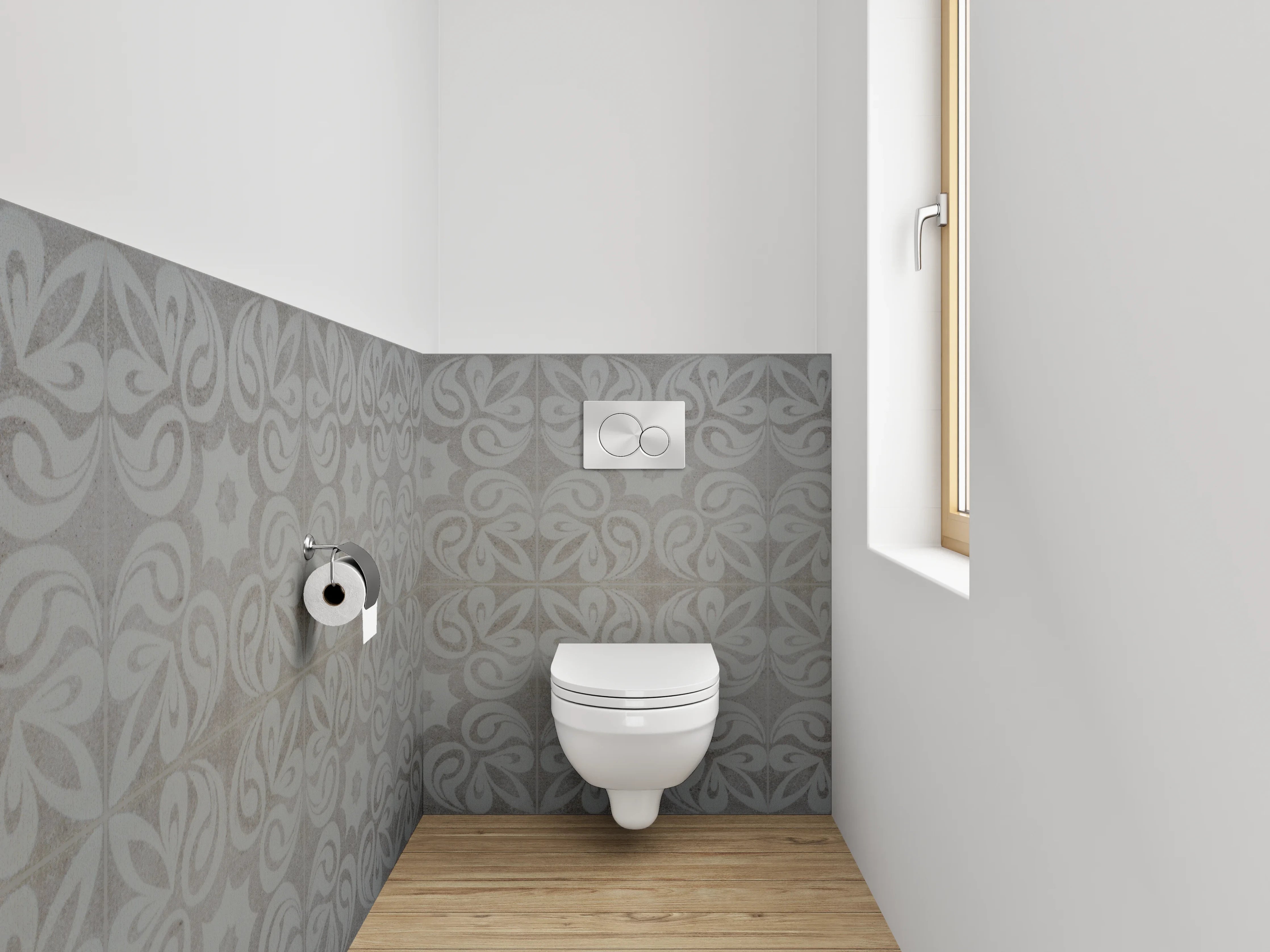WC-Rückwand - Himmelgrau mit Weißer Textur
