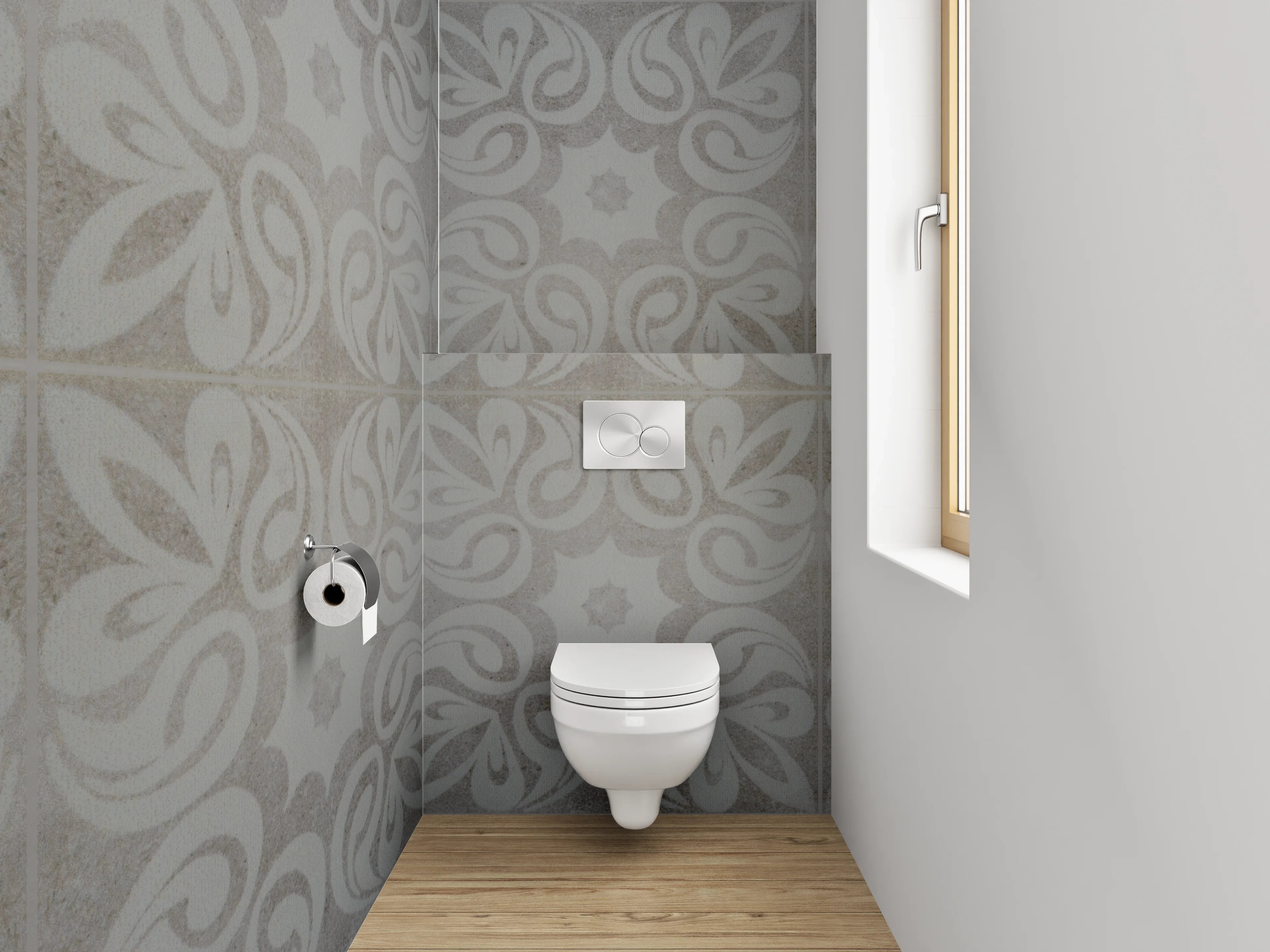 WC-Rückwand - Himmelgrau mit Weißer Textur