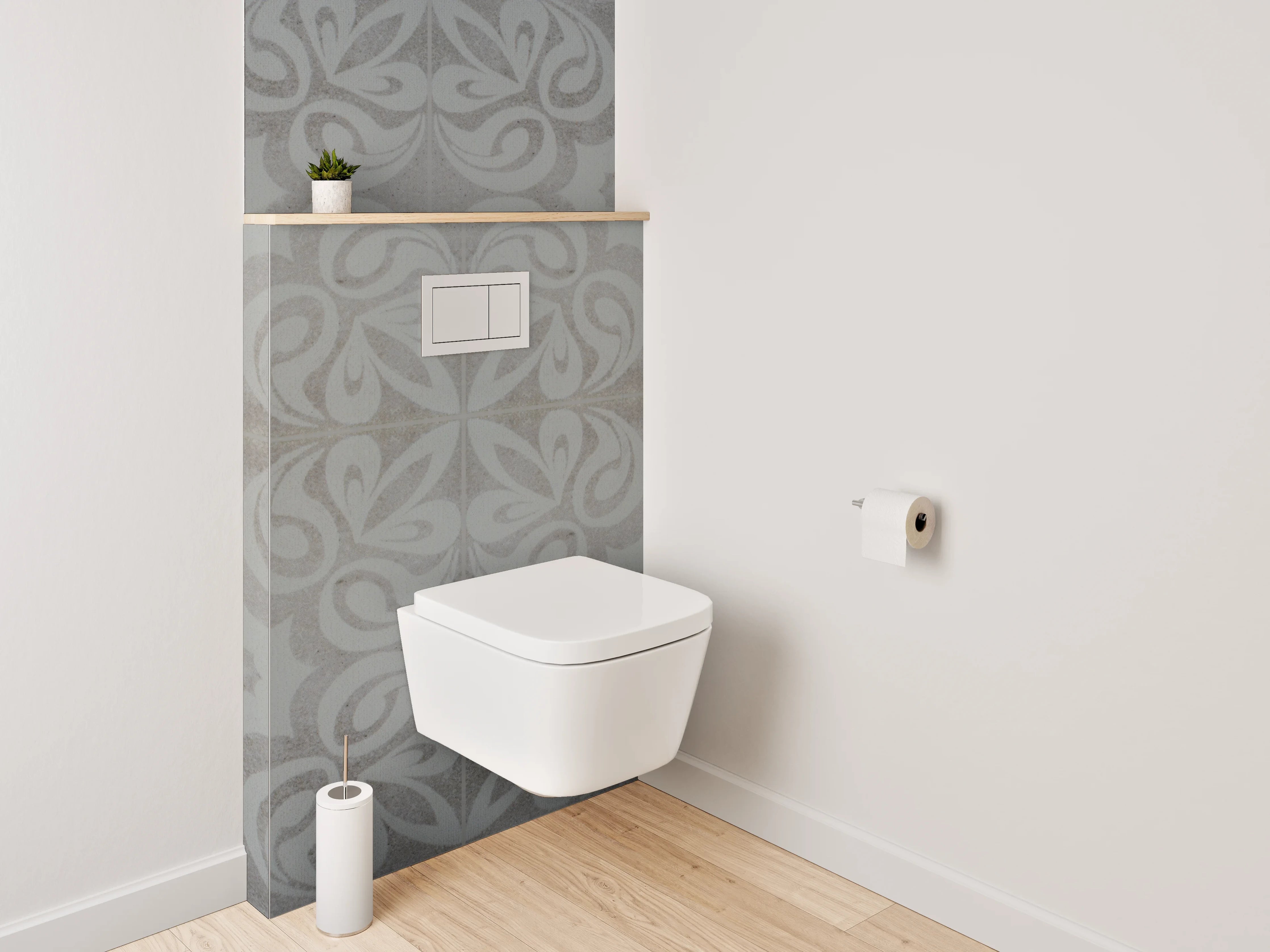 WC-Rückwand - Himmelgrau mit Weißer Textur