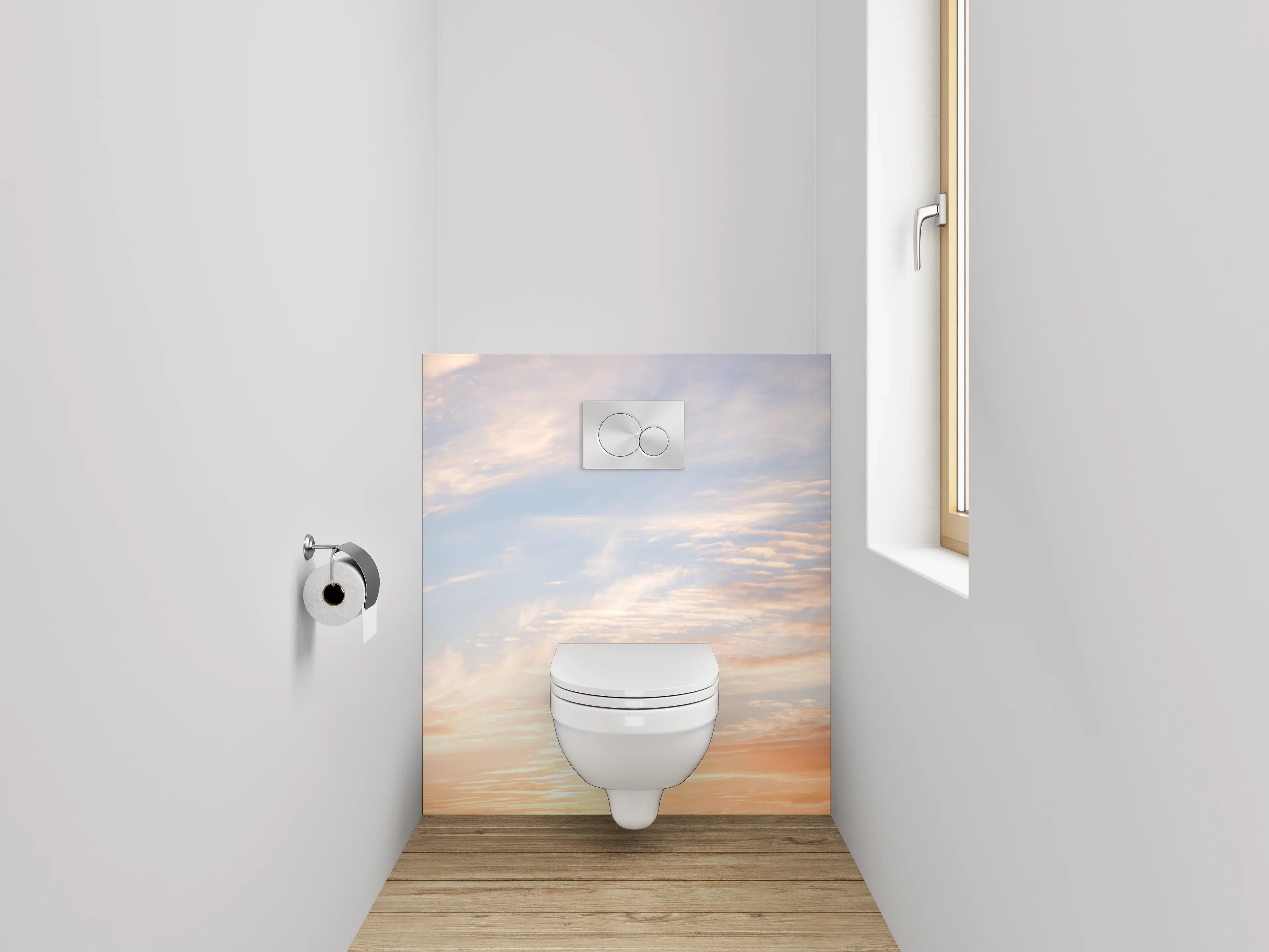 WC-Rückwand - Himmelspanorama mit Sonnenuntergang