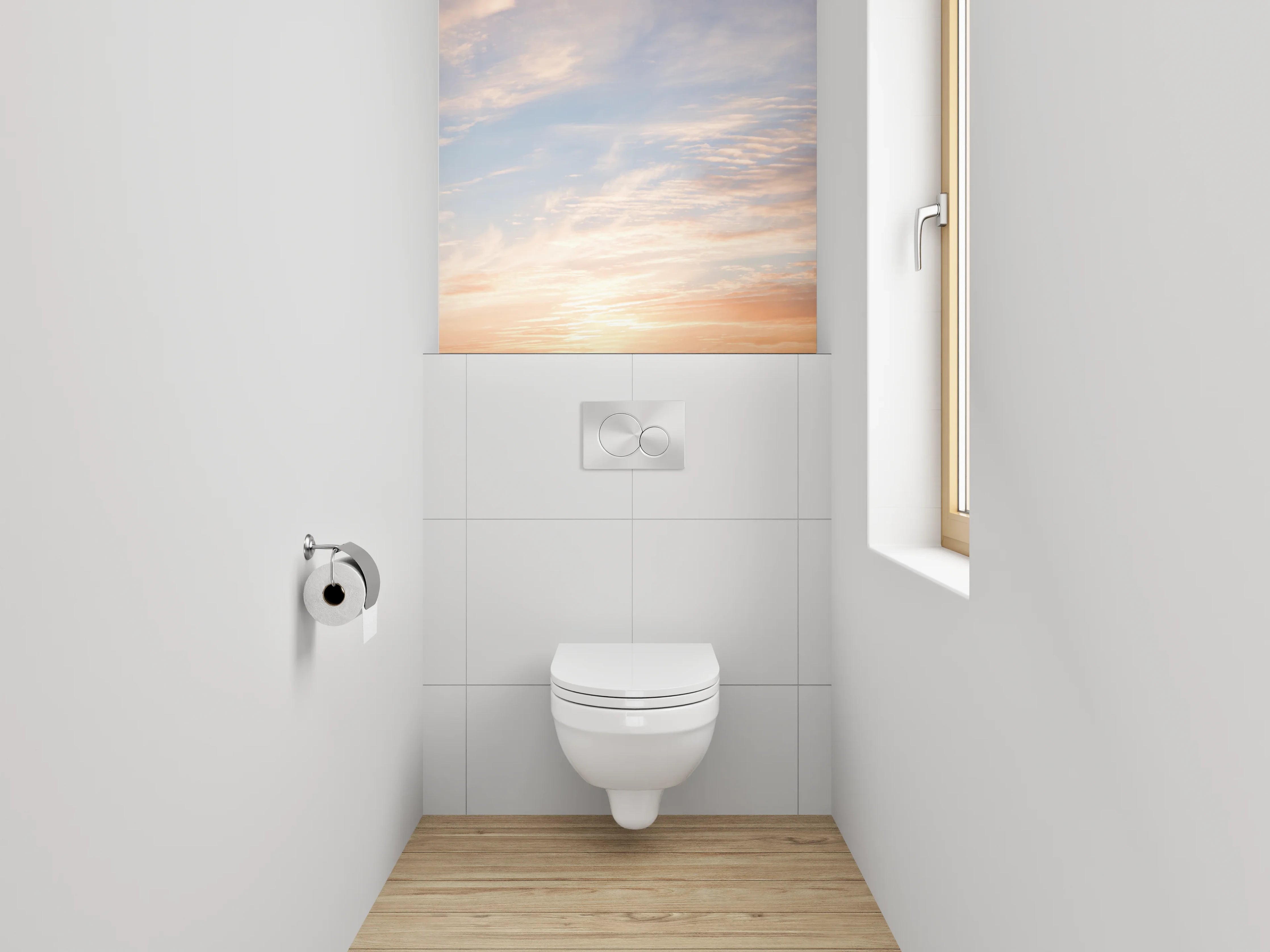 WC-Rückwand - Himmelspanorama mit Sonnenuntergang