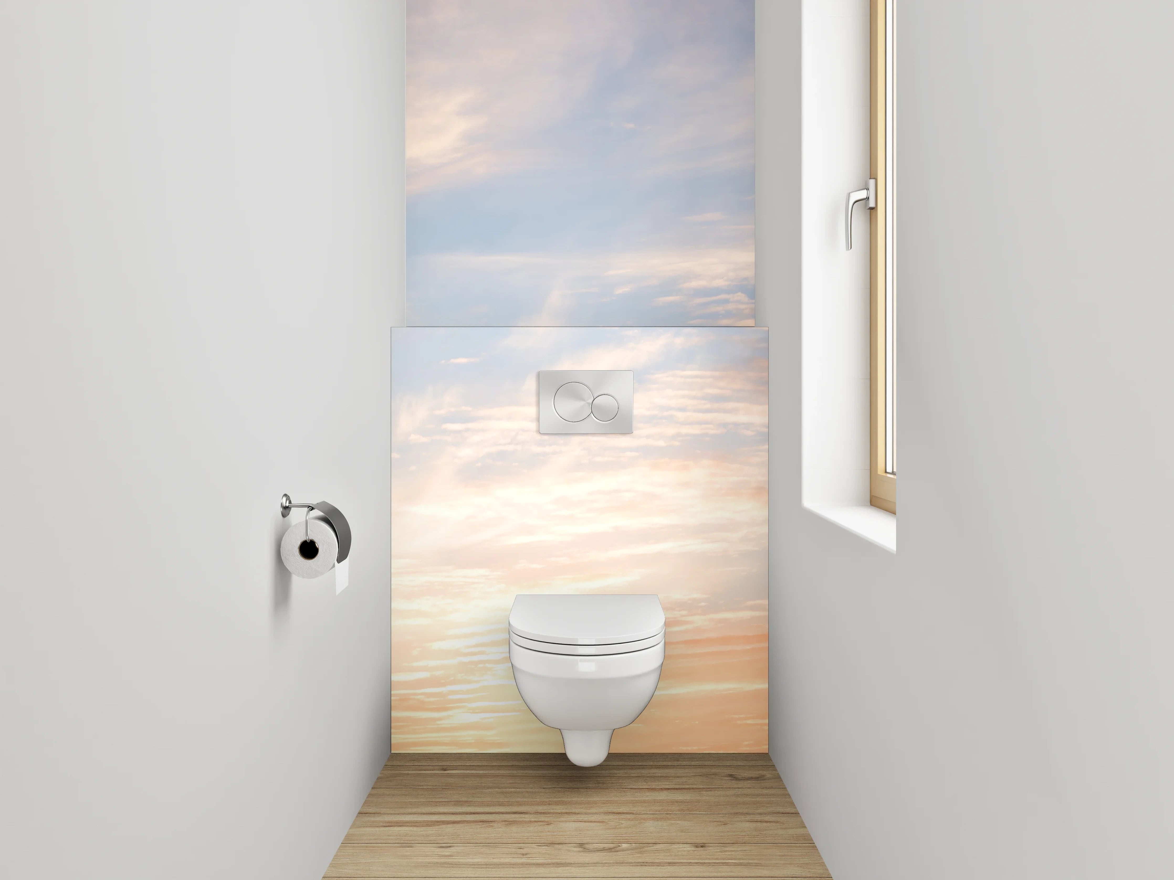 WC-Rückwand - Himmelspanorama mit Sonnenuntergang