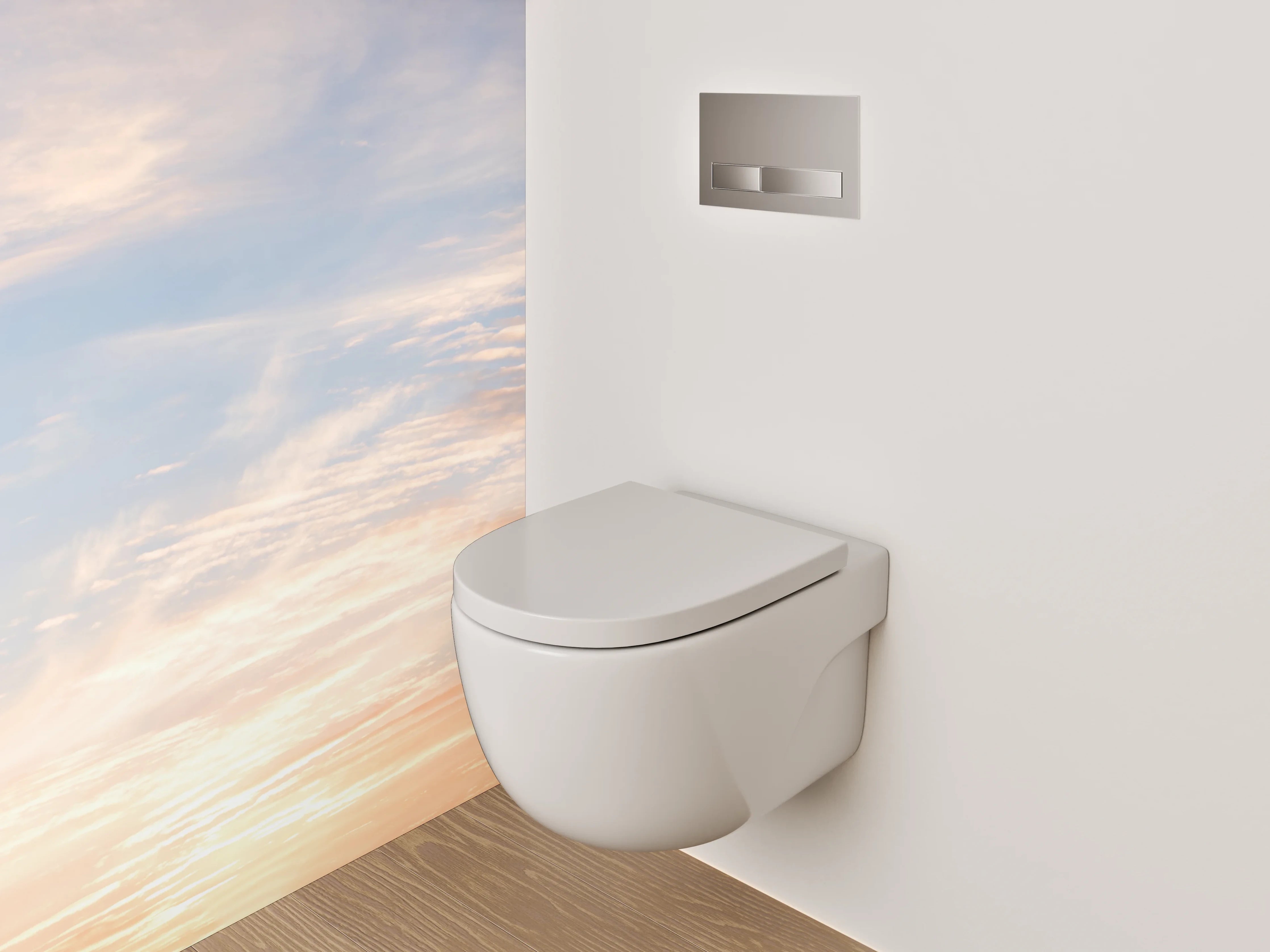 WC-Rückwand - Himmelspanorama mit Sonnenuntergang