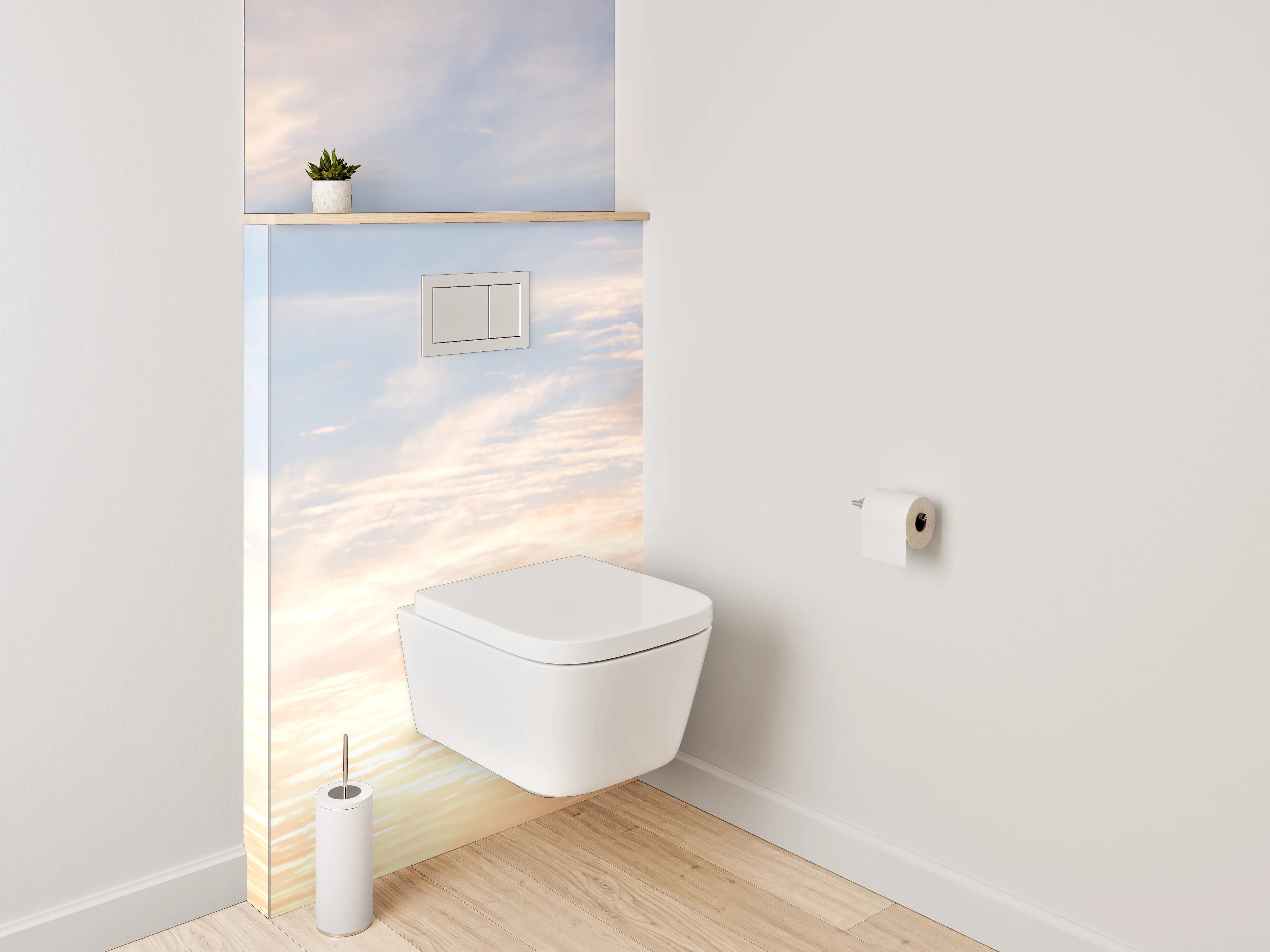 WC-Rückwand - Himmelspanorama mit Sonnenuntergang
