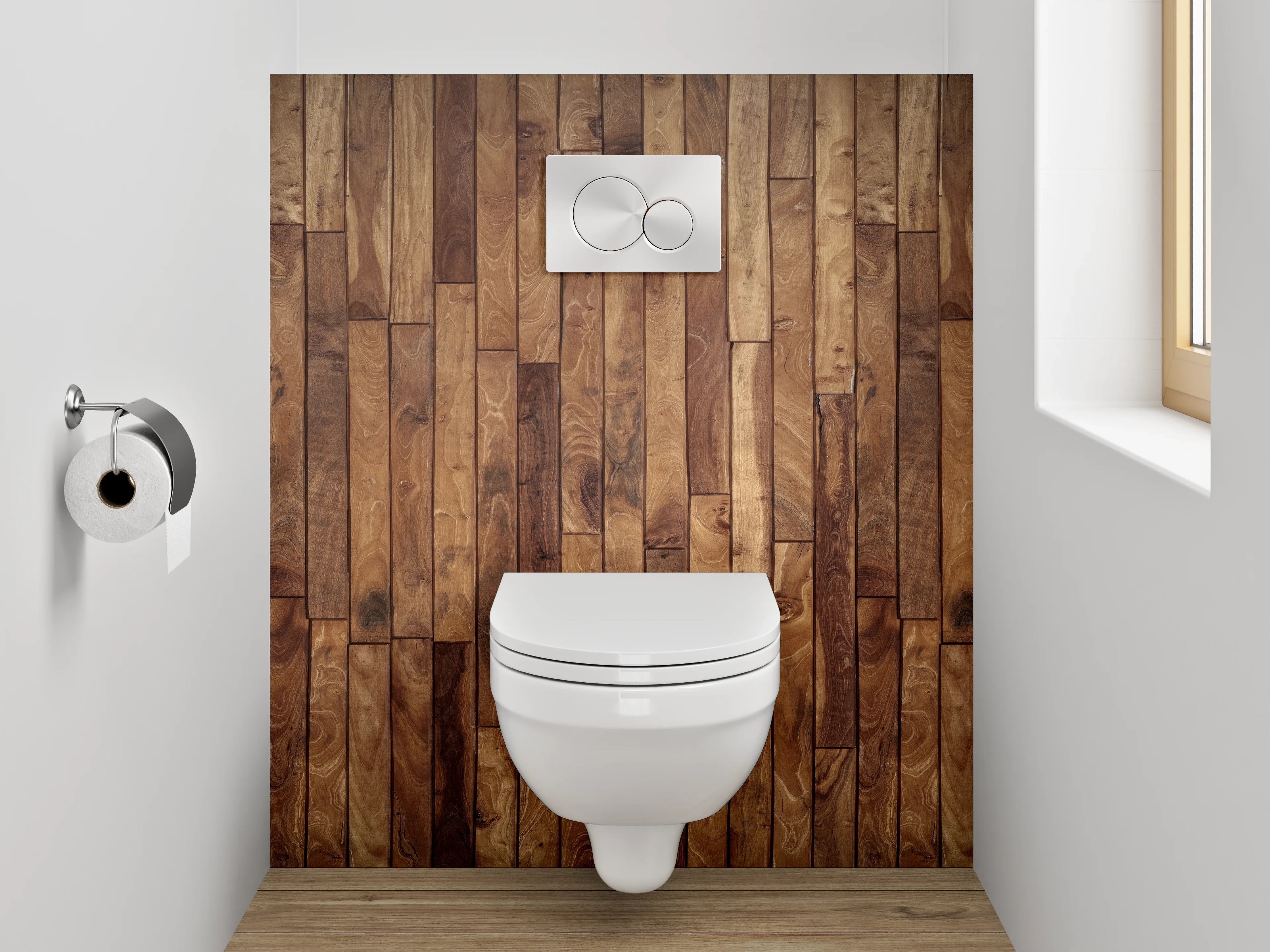 WC-Rückwand - Hochwertige Holz-Optik