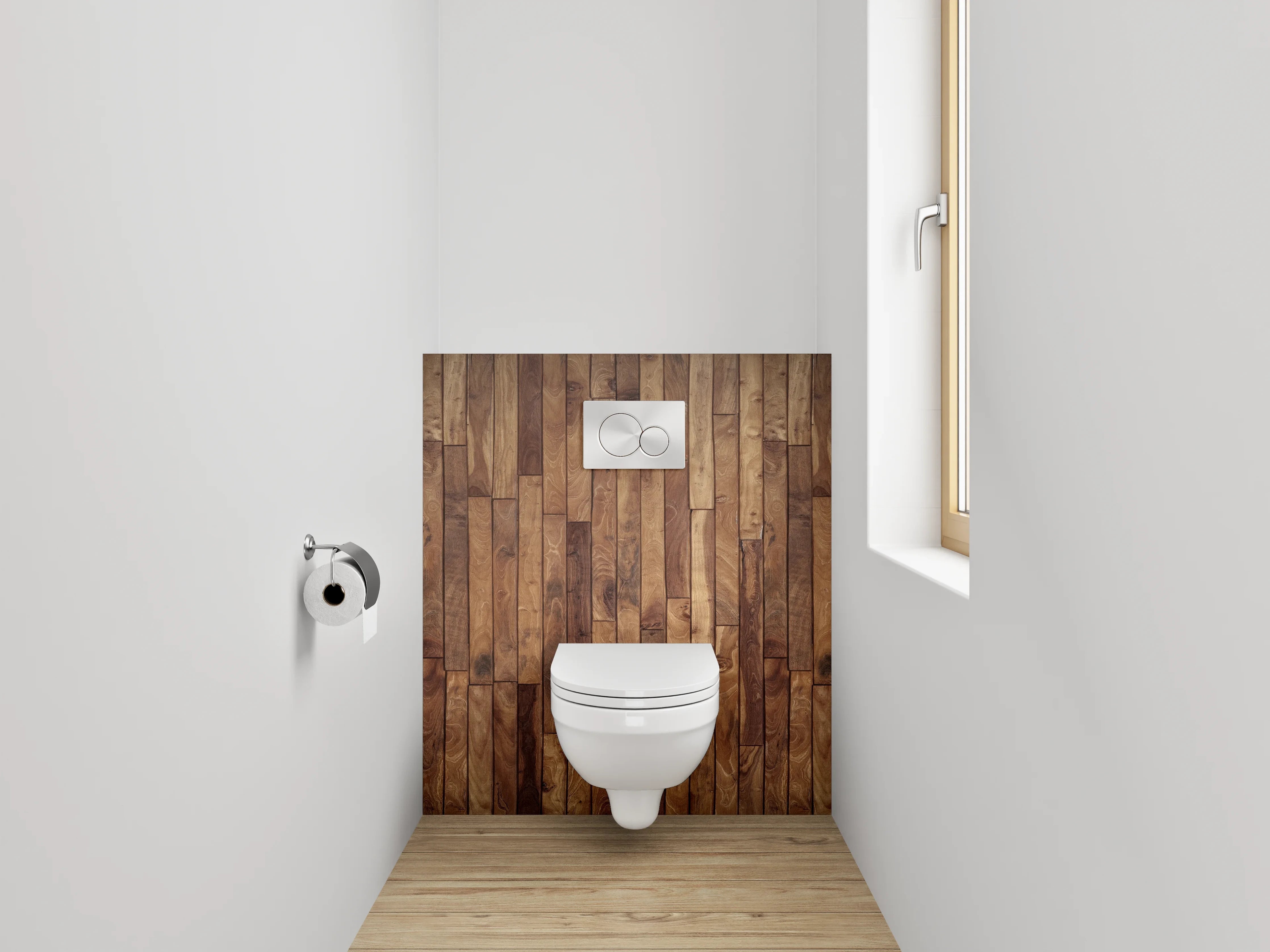 WC-Rückwand - Hochwertige Holz-Optik