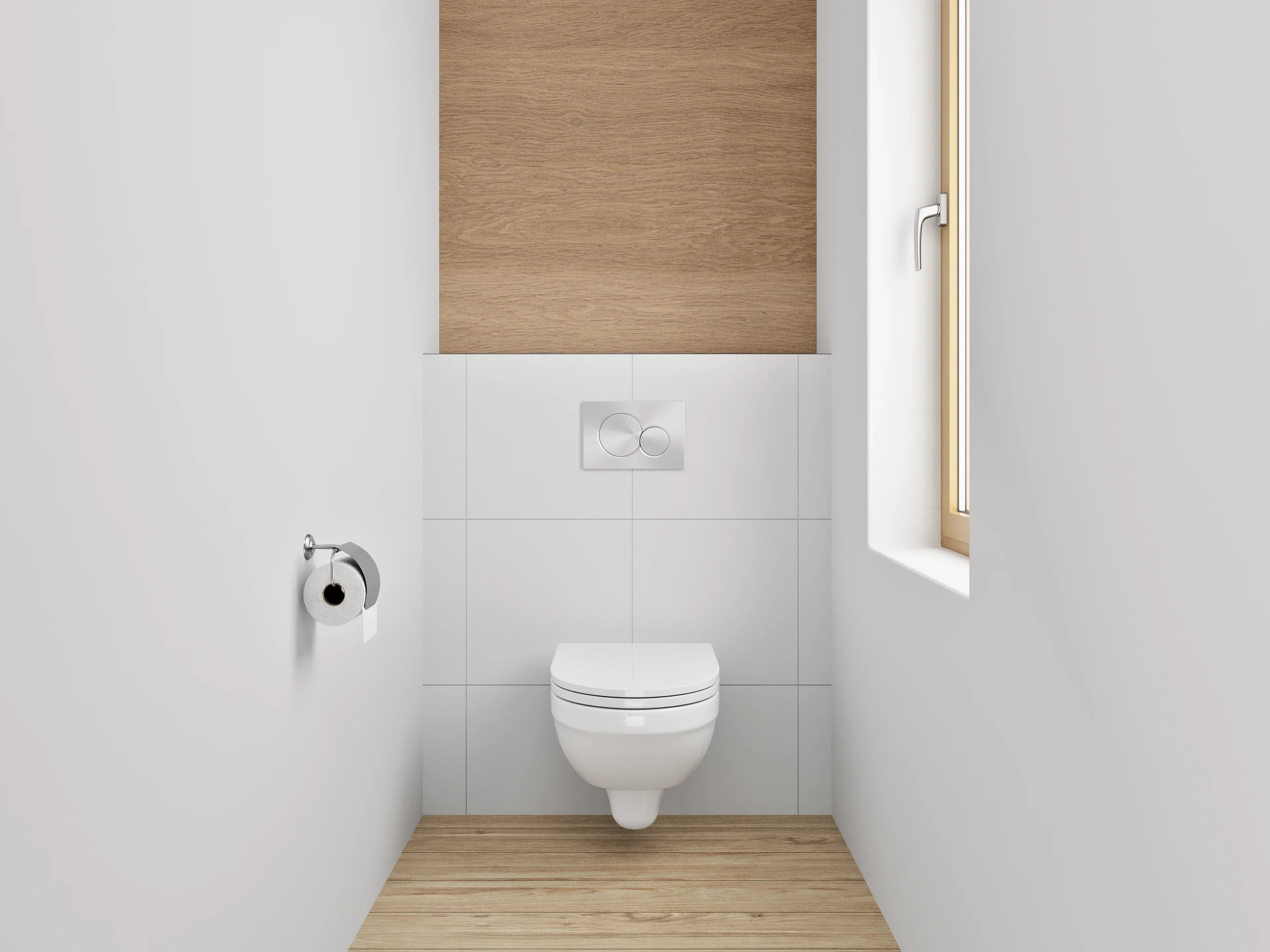 WC-Rückwand - Hochwertiges Holz-Textur Design