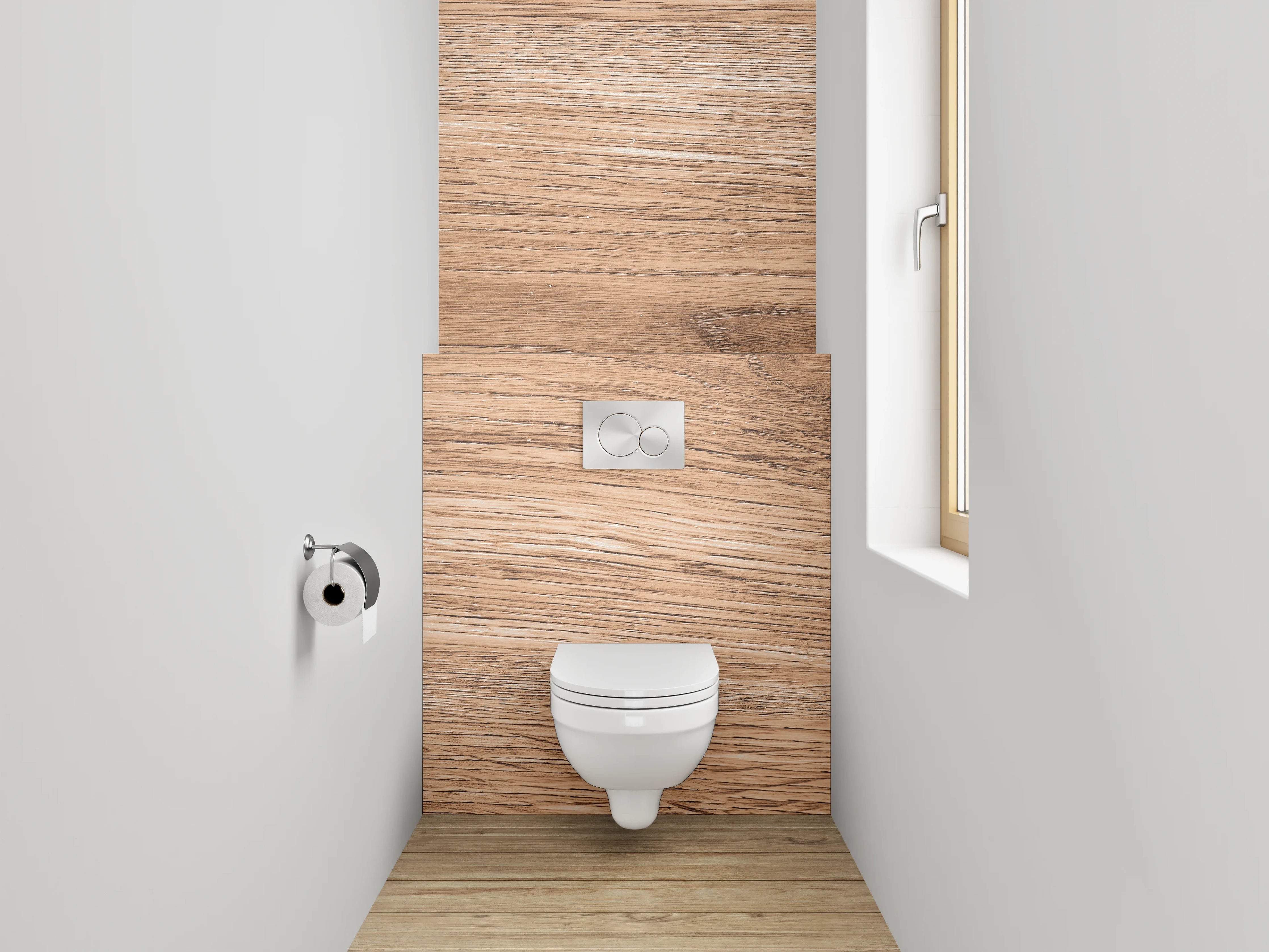 WC-Rückwand - Hölzerne Oberfläche mit natürlicher Maserung