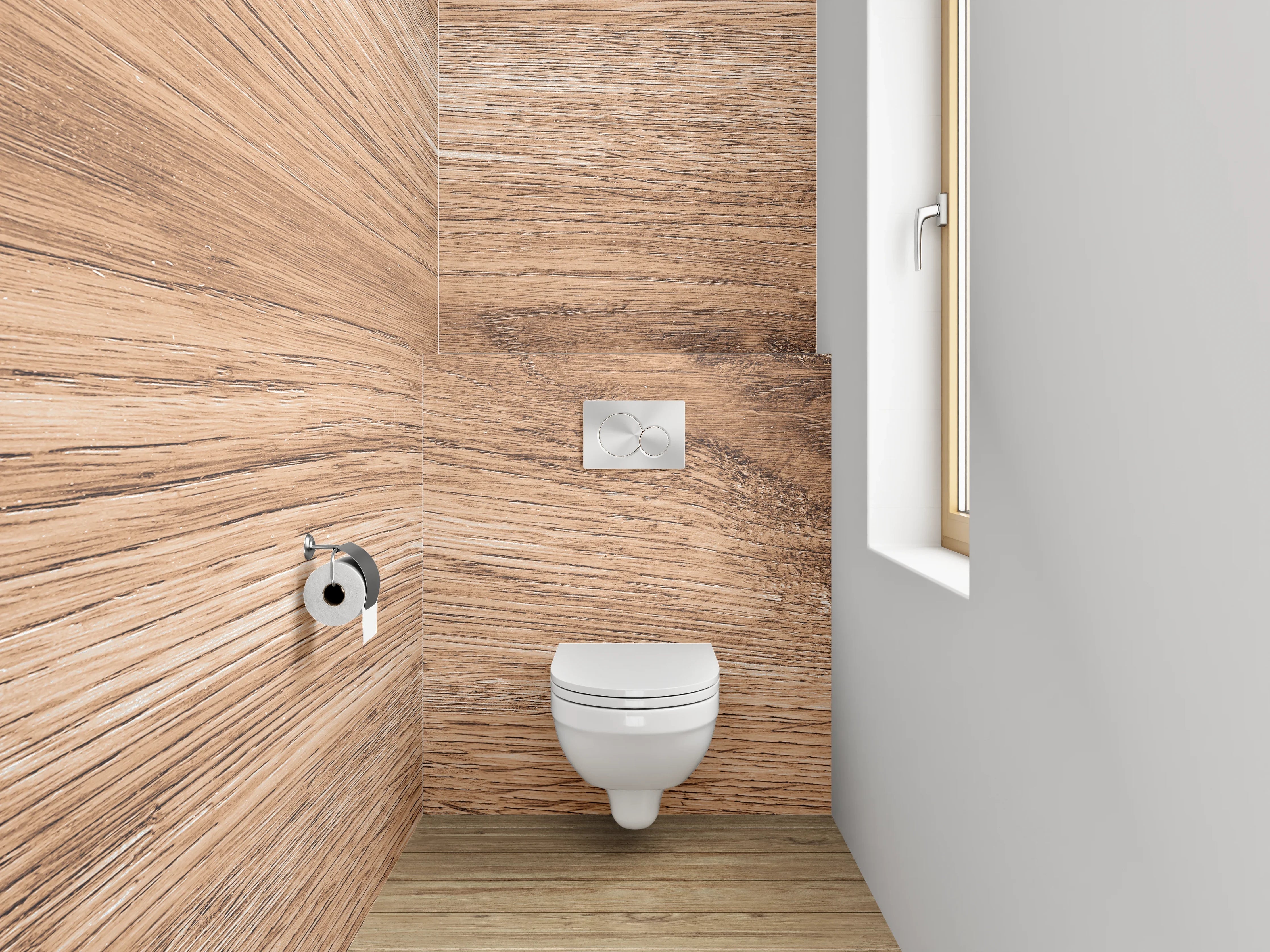 WC-Rückwand - Hölzerne Oberfläche mit natürlicher Maserung