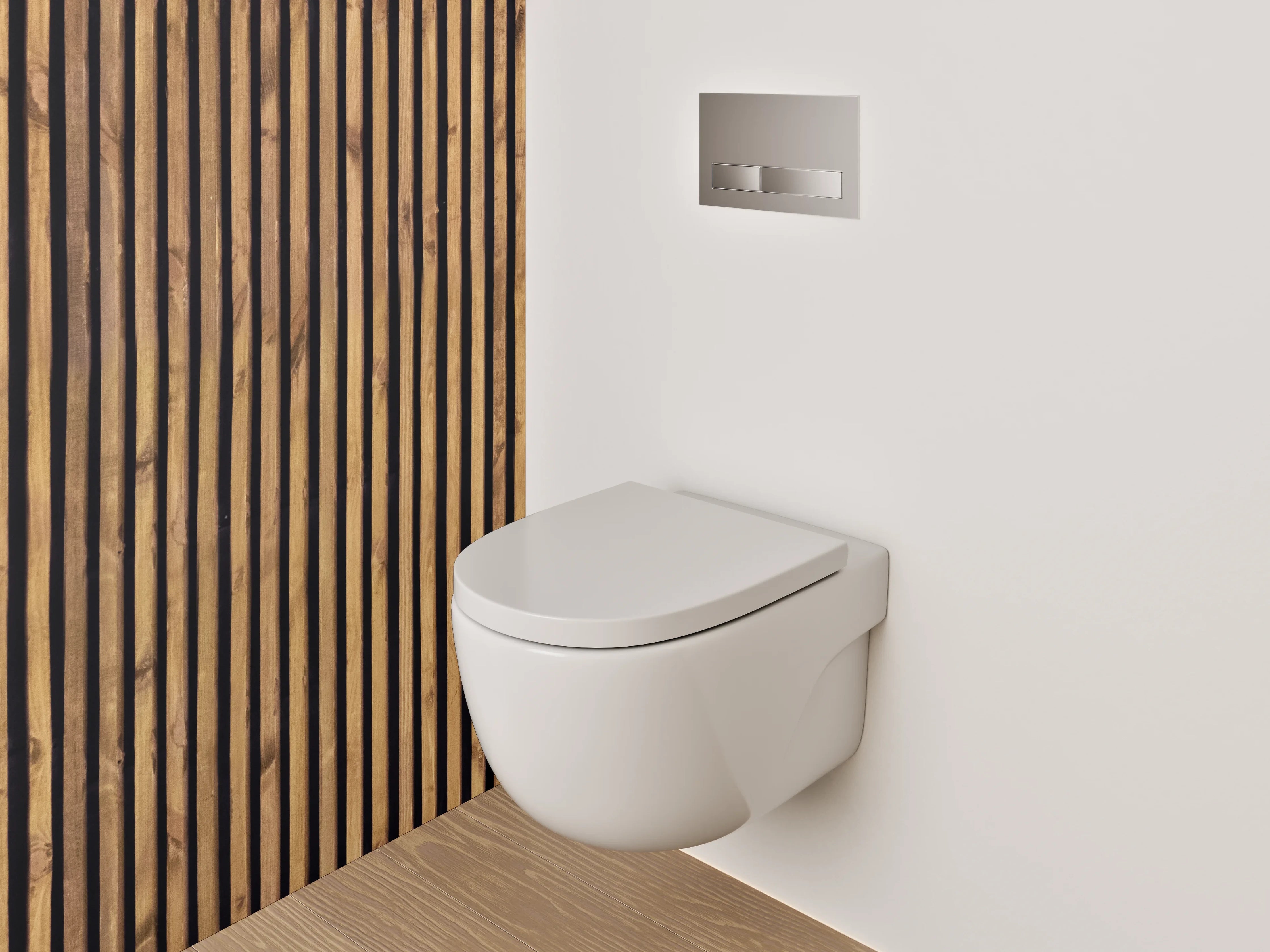 WC-Rückwand - Holz-Lamellen Muster Braun Schwarz