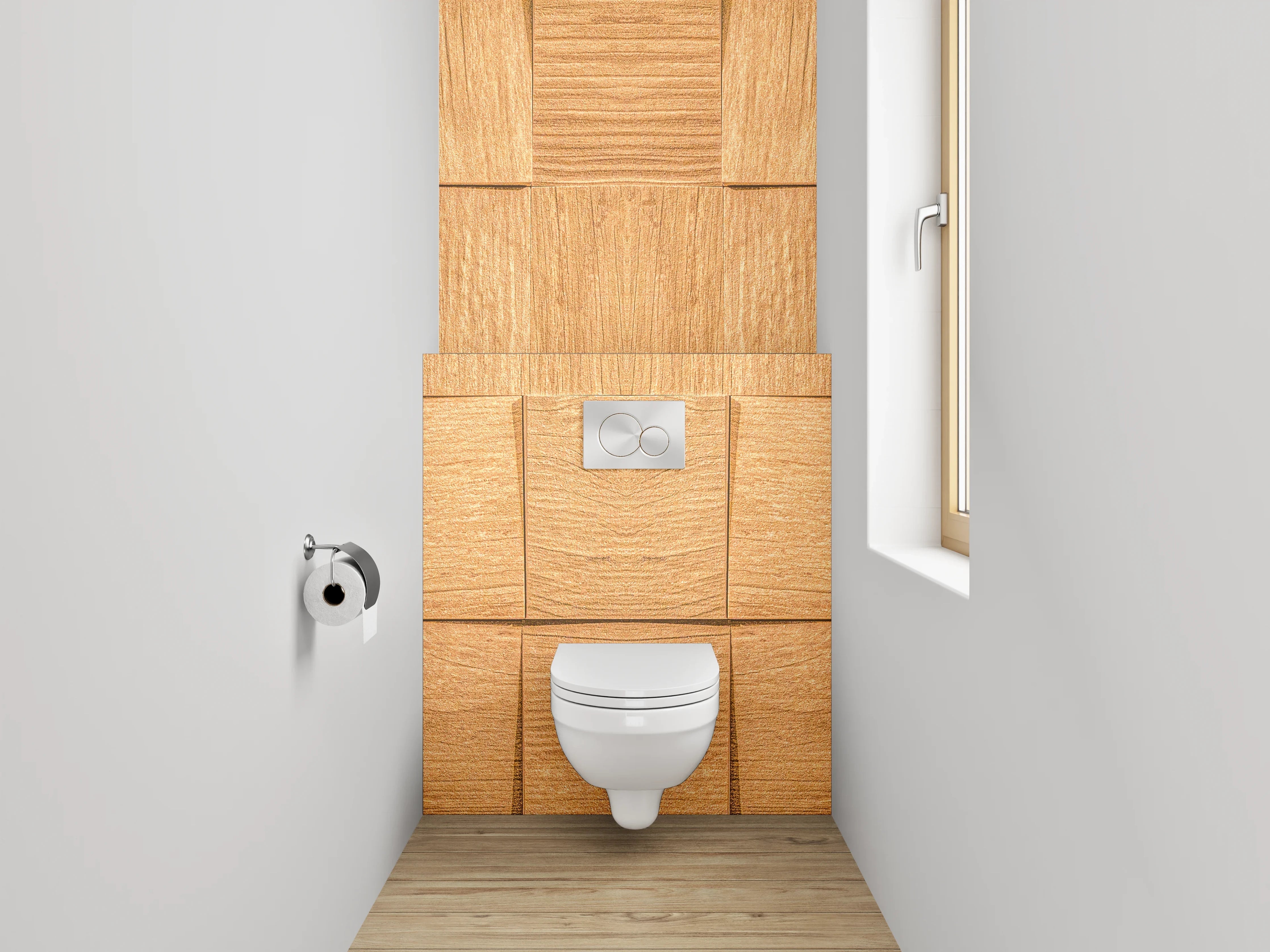 WC-Rückwand - Holz Mosaikstruktur Wanddekor