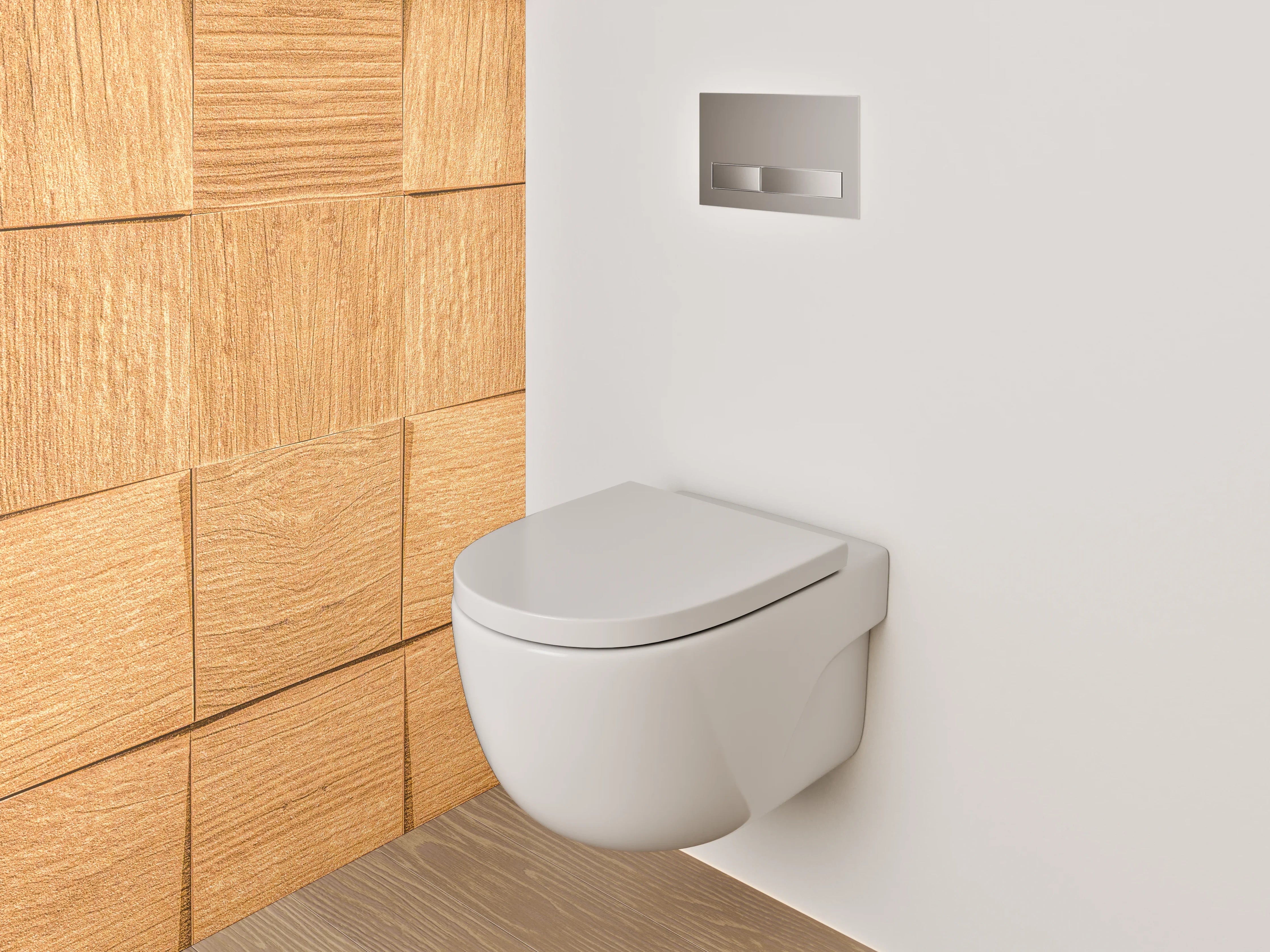 WC-Rückwand - Holz Mosaikstruktur Wanddekor