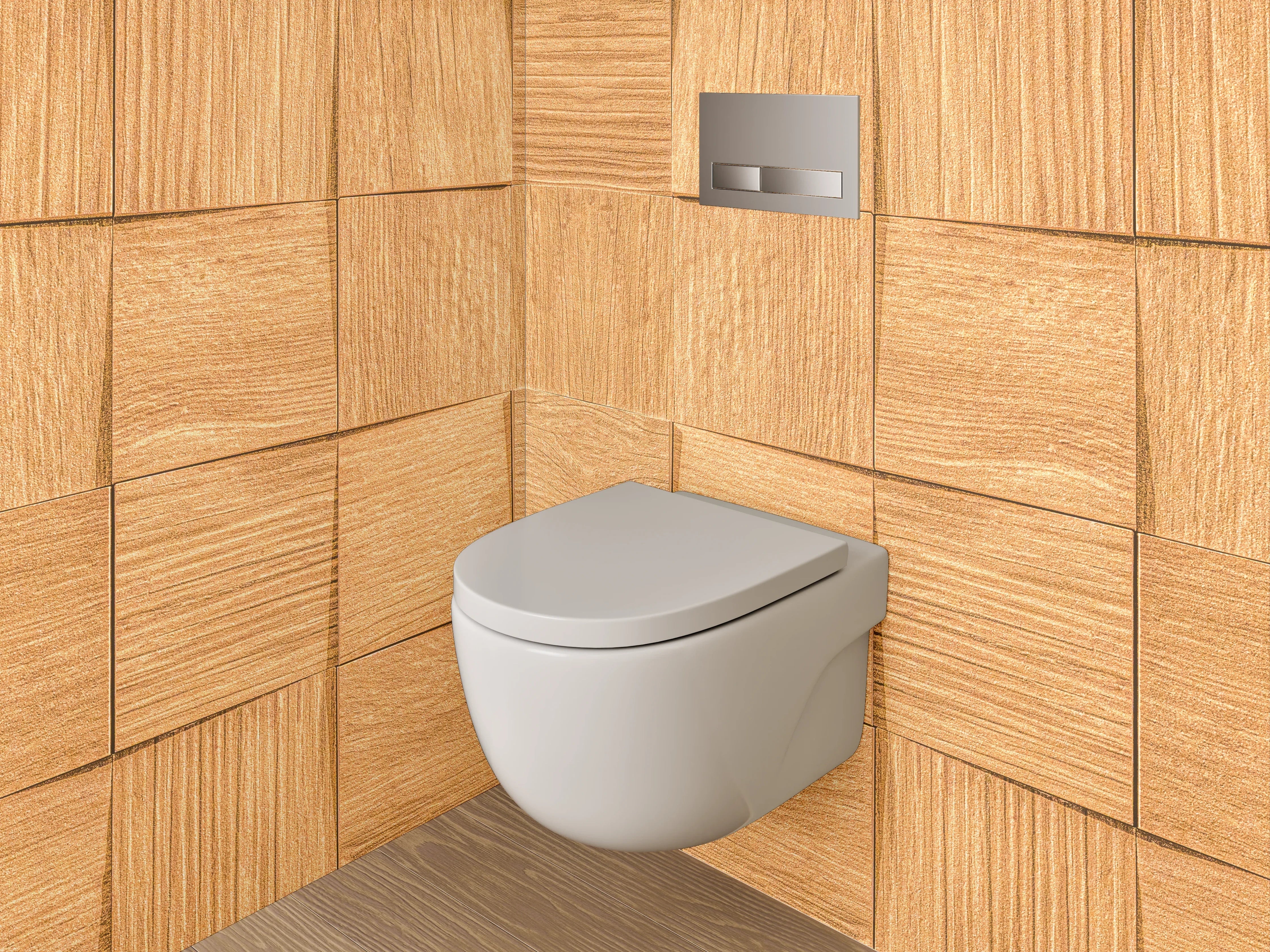 WC-Rückwand - Holz Mosaikstruktur Wanddekor