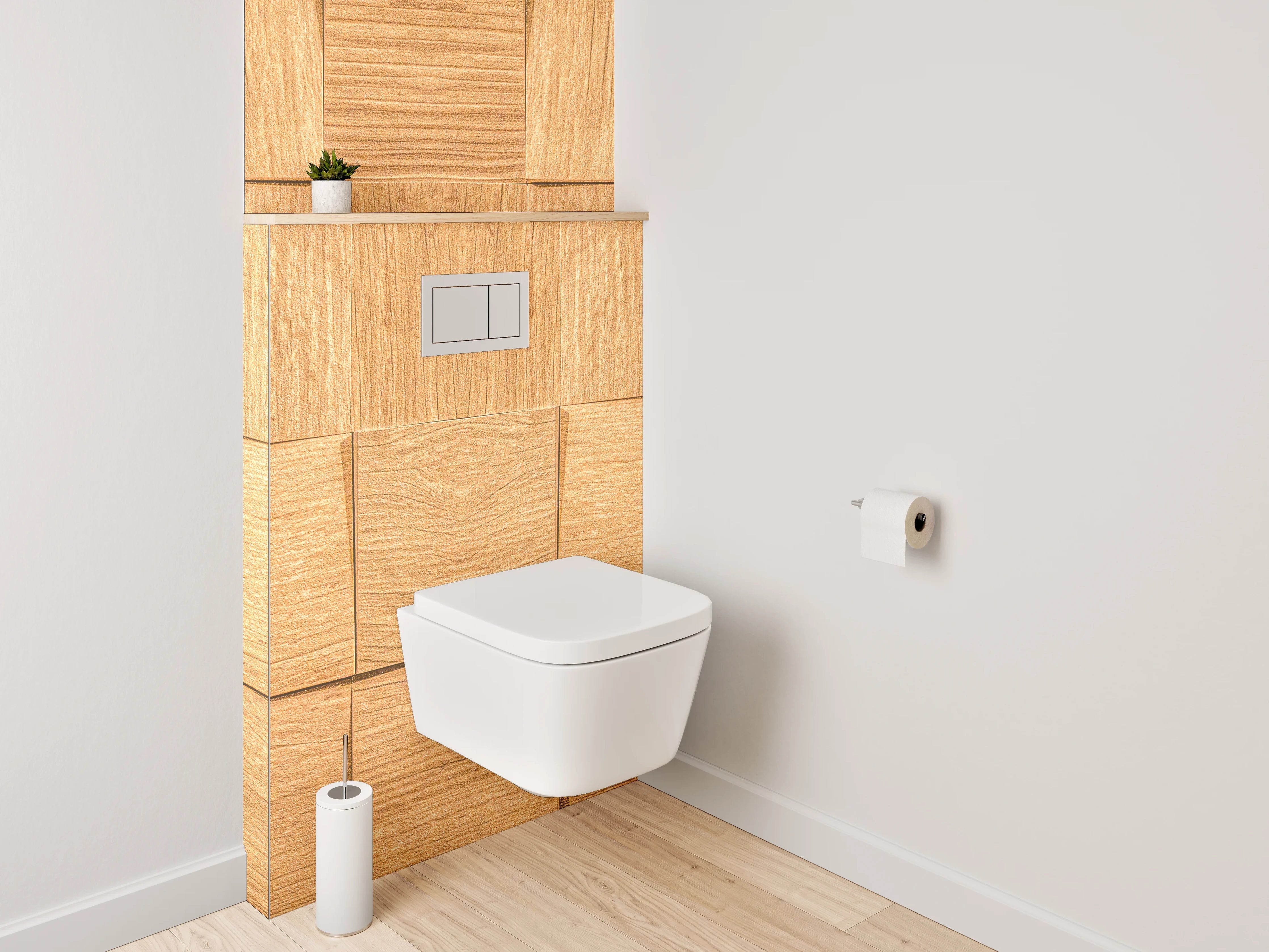 WC-Rückwand - Holz Mosaikstruktur Wanddekor